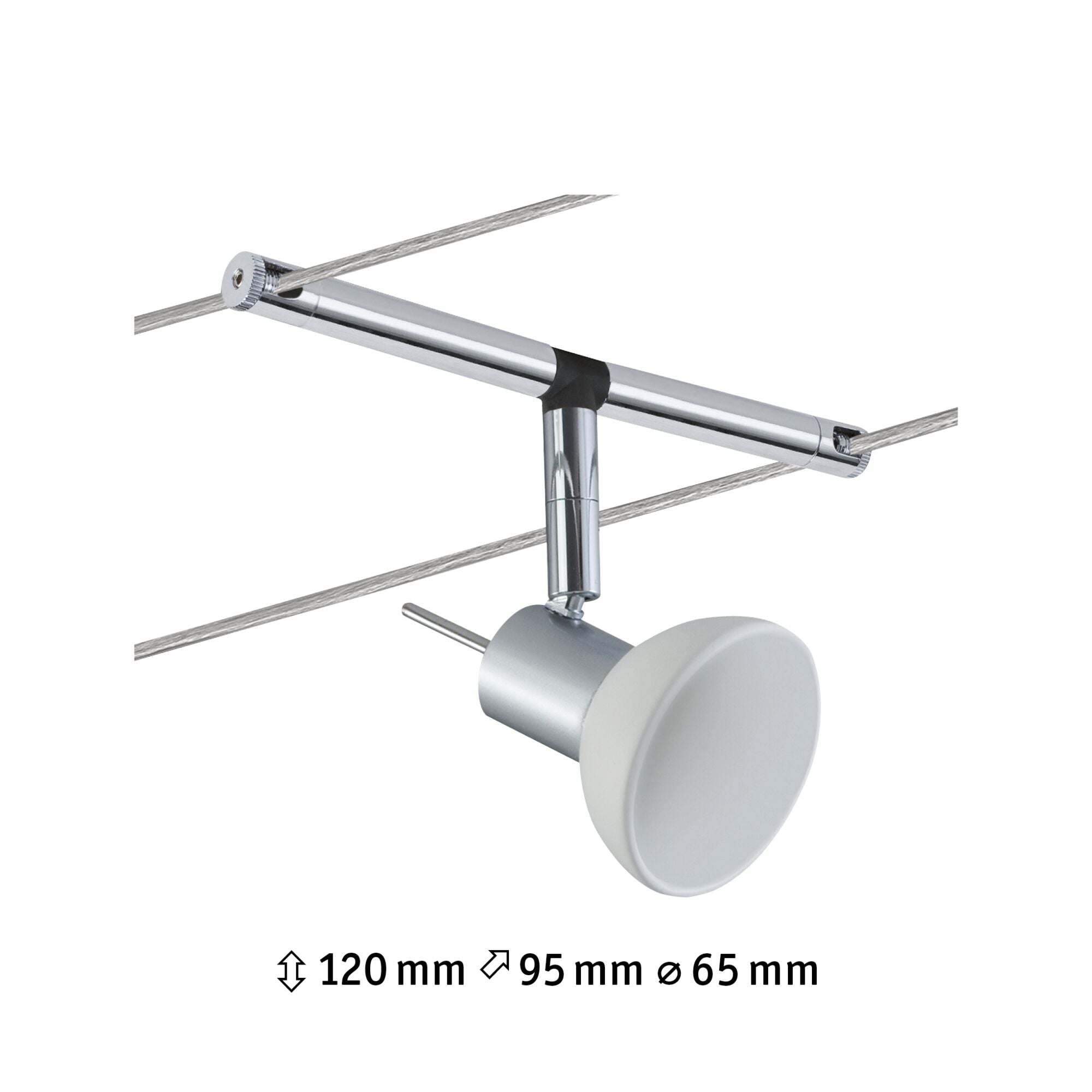 Seilsystem Sheela Einzelspot GU5,3 max. 10W dimmbar 12V Chrom matt/Opal - Paulmann - 94131