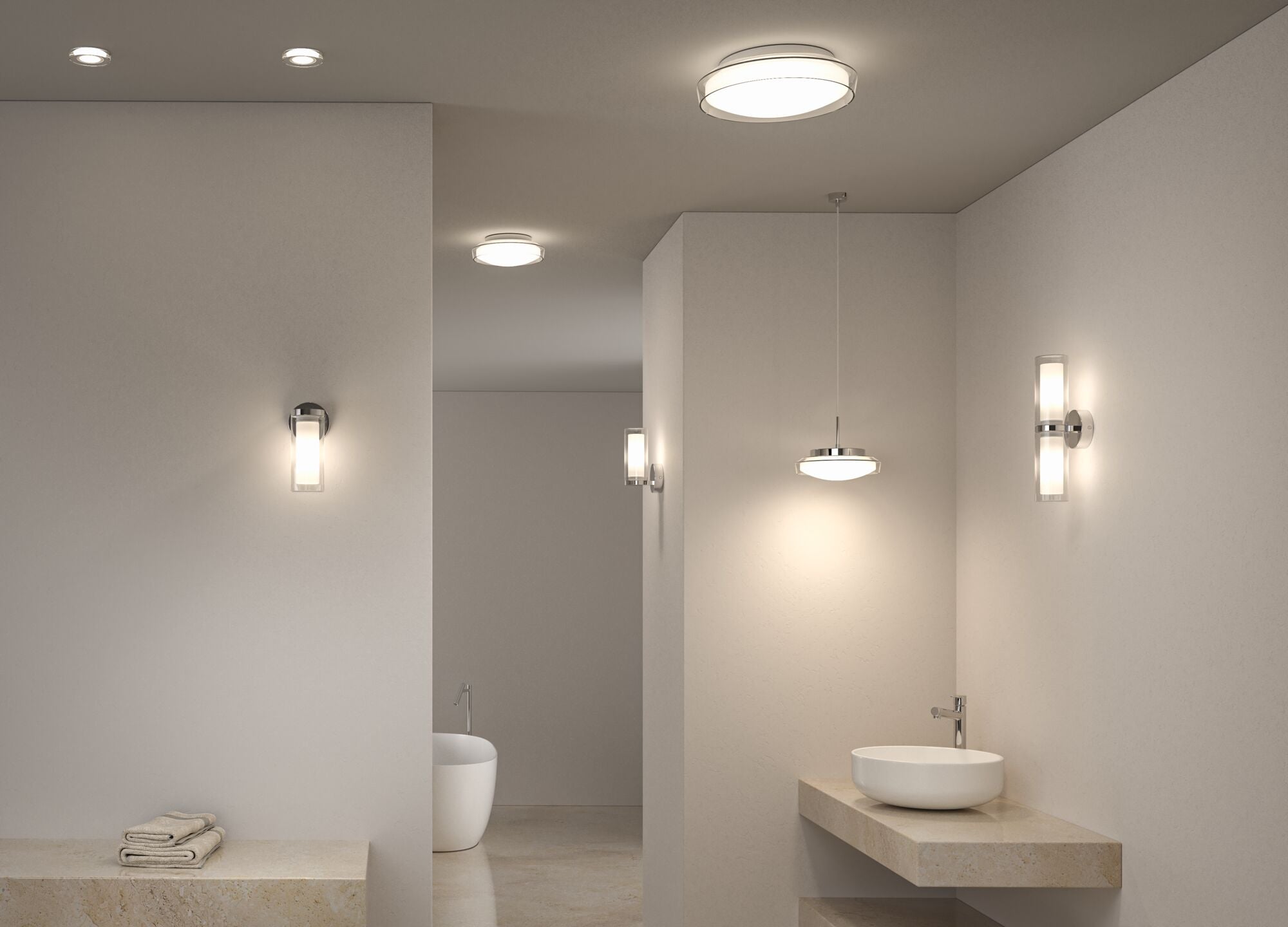 Selection Bathroom Luena IP44 3000K 600lm 230V 11,5W Glas/Chrom - Paulmann - 71078