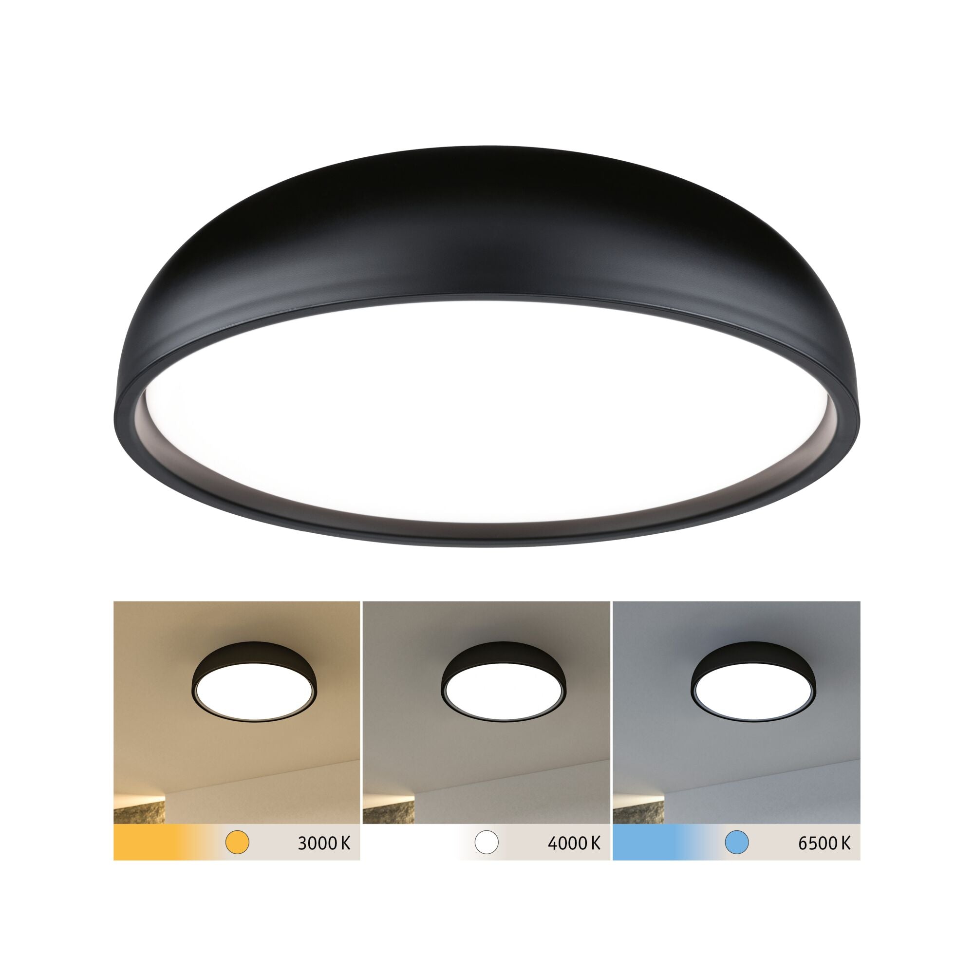 Selection Bathroom Oka IP44 White Switch 950lm 230V 24W Schwarz matt - Paulmann - 71084