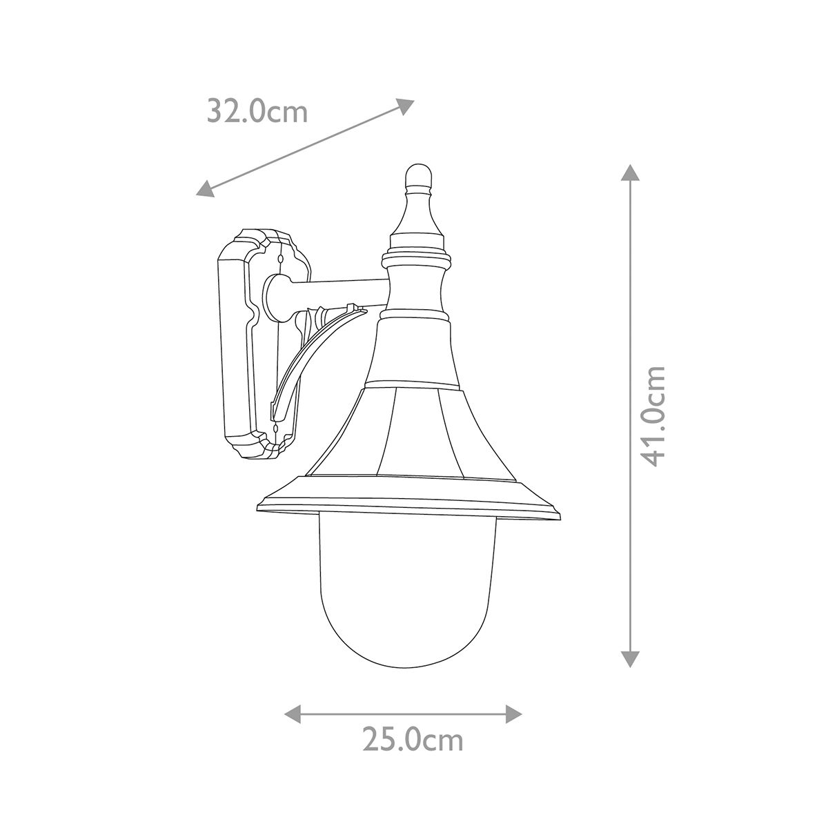 Shannon 1 - flammige Down - Wandlaterne - Schwarz - Elsteadlighting - SHANNON - DOWN