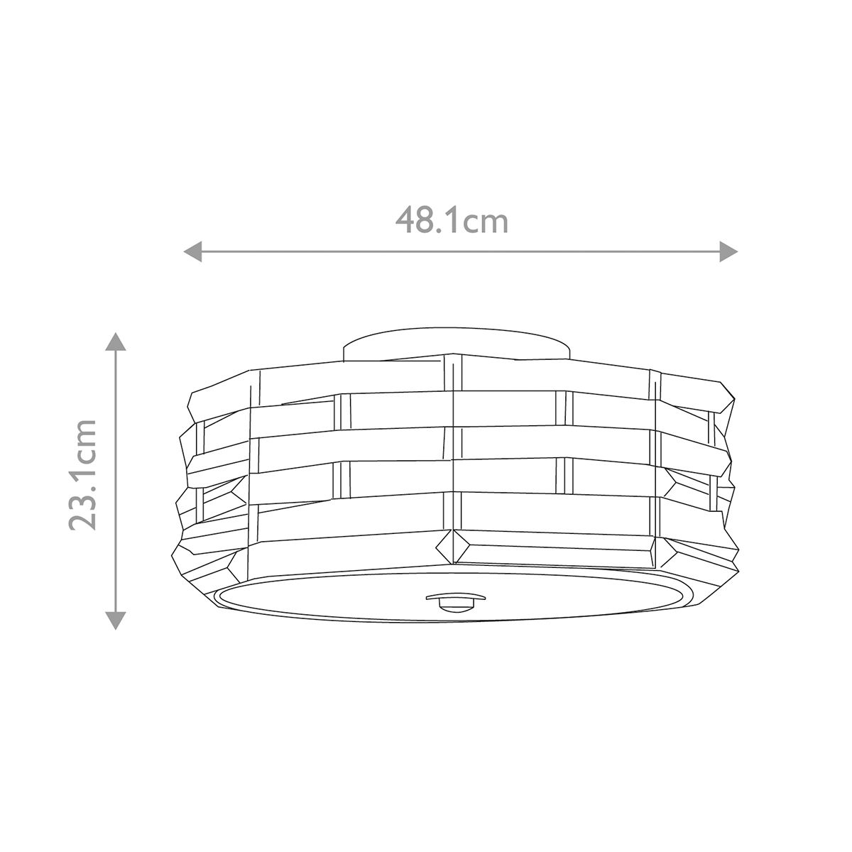 Shoal Deckenleuchte, 4 Lichter, Nickel poliert