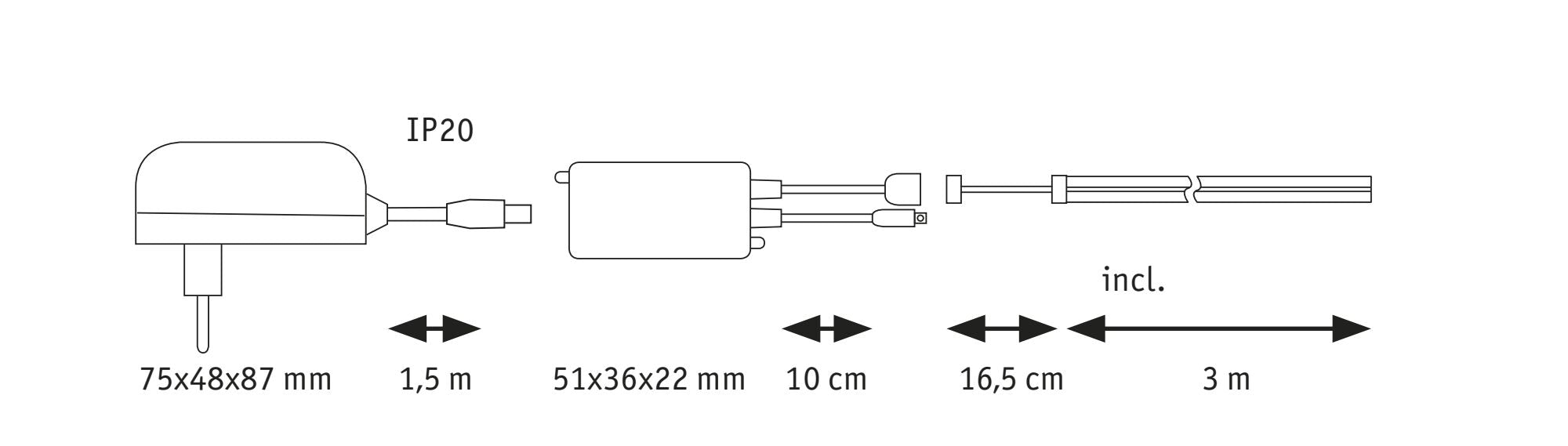 SimpLED Full - Line COB Komplettset 3m 22W 330lm/m 840 LEDs/m RGB 24VA - Paulmann - 78864