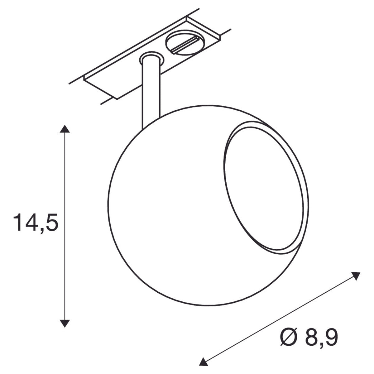 LIGHT EYE® 90 1~ Spot, rund, GU10, 1x max. 6 W - SLV - lightnox.de