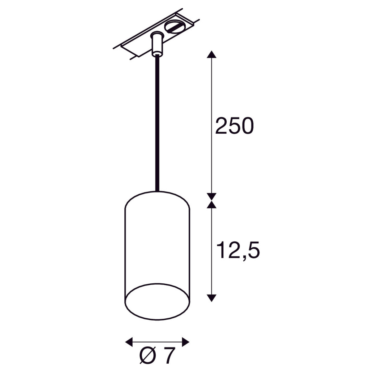 ASTO TUBE 1~ Pendelleuchte, GU10, Pendellänge 250 cm, 1 x max. 10 W,