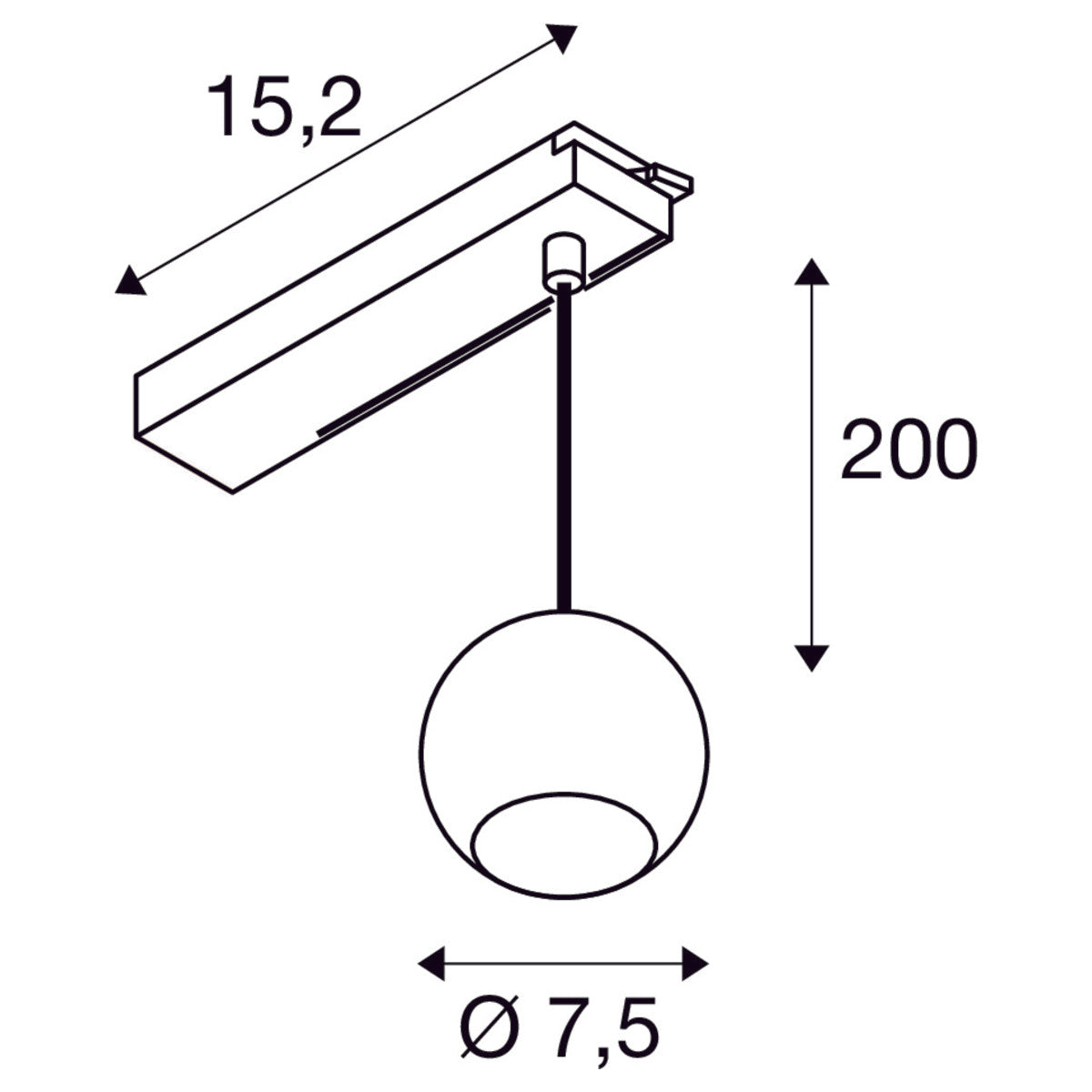 LIGHT EYE® 2.0 1~ Pendelleuchte, Pendellänge 200 cm