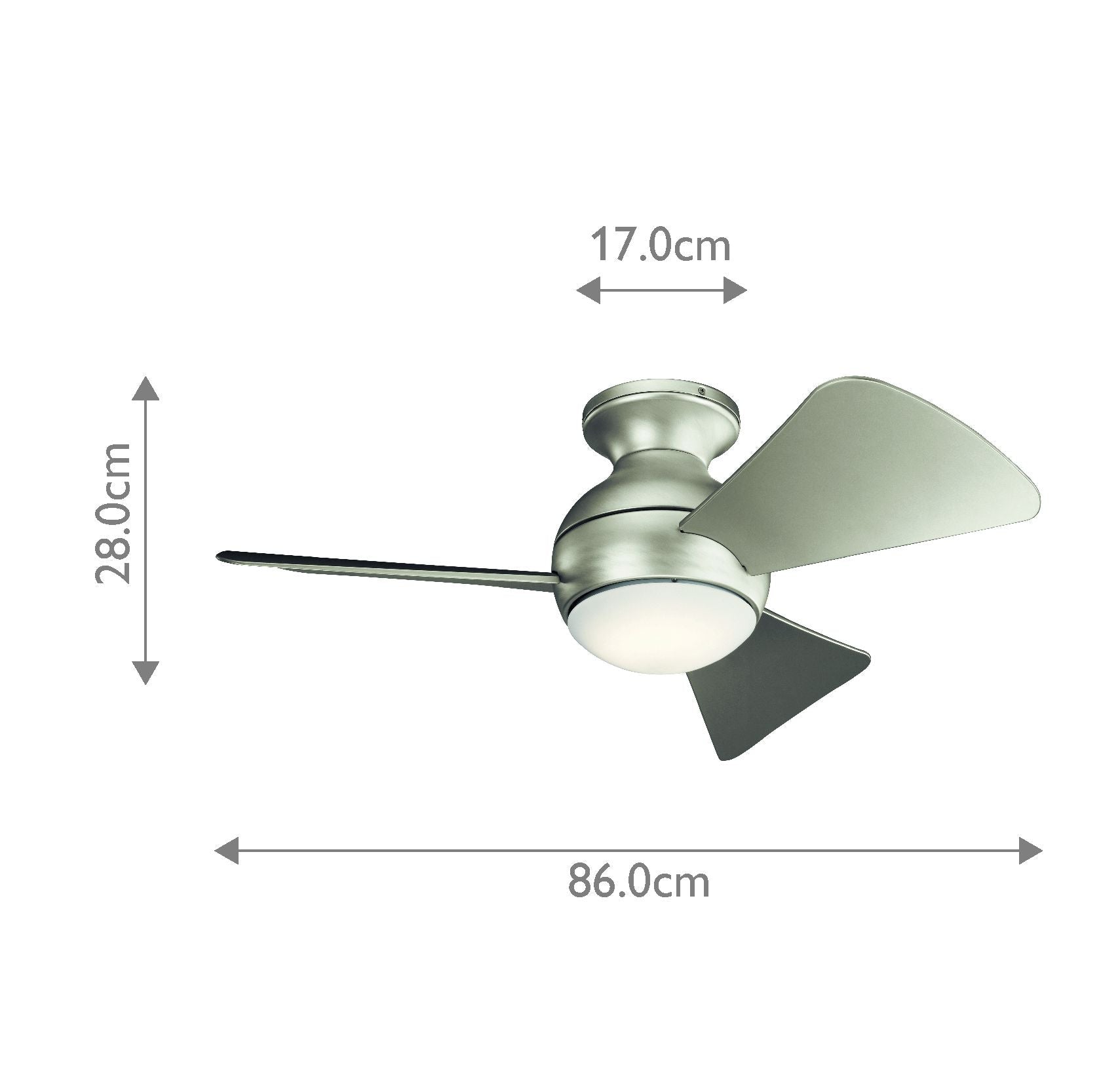Sola - 34 Zoll / 86 cm Ventilator - Gebürstetes Nickel - Elsteadlighting - KLF - SOLA - 34 - BN