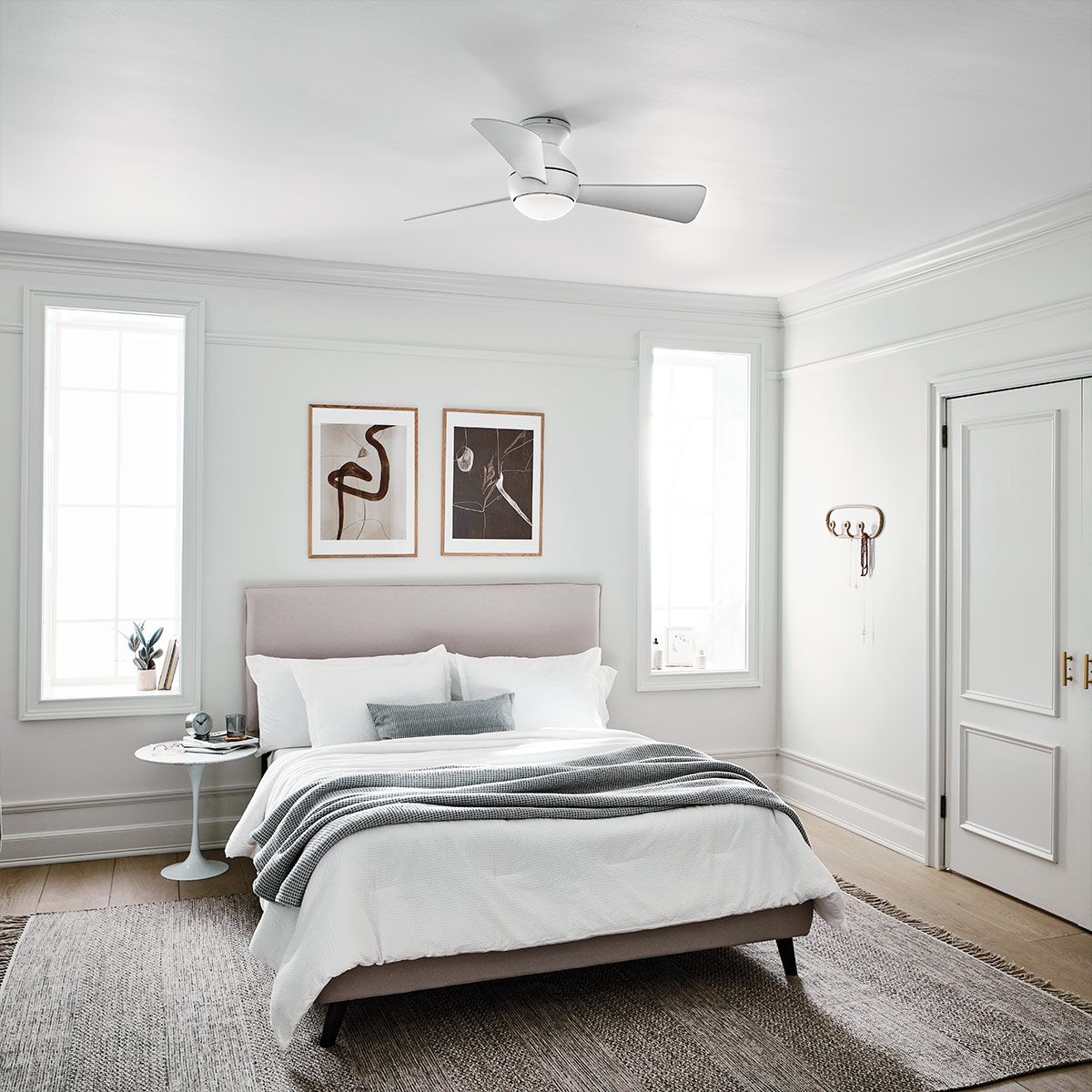 Sola - 34 Zoll / 86 cm Ventilator - Mattweiß - Elsteadlighting - KLF - SOLA - 34 - WHT