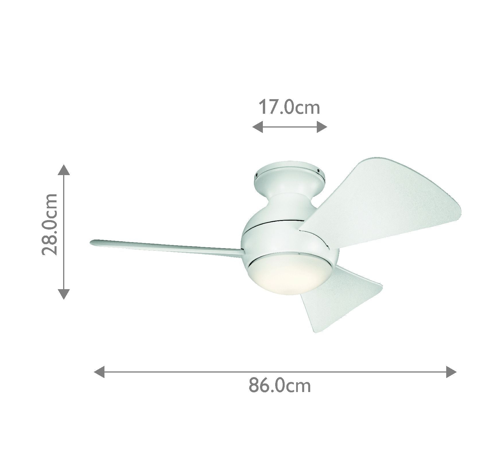 Sola - 34 Zoll / 86 cm Ventilator - Mattweiß - Elsteadlighting - KLF - SOLA - 34 - WHT
