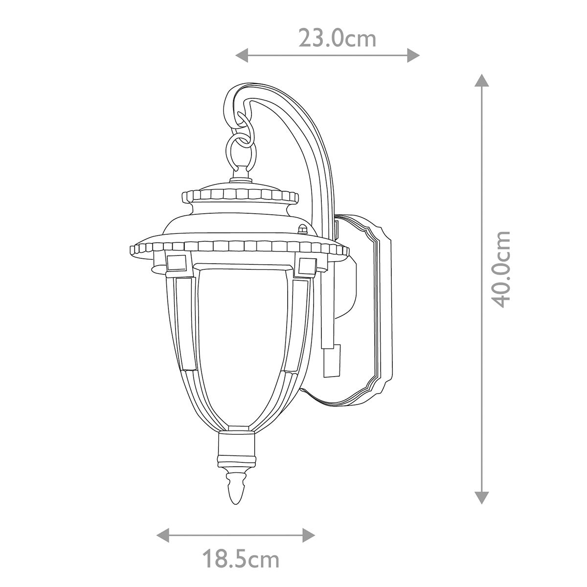 St. Louis 1 - flammige mittelgroße Wandlaterne - verwitterte Bronze - Elsteadlighting - STL2 - M - WB
