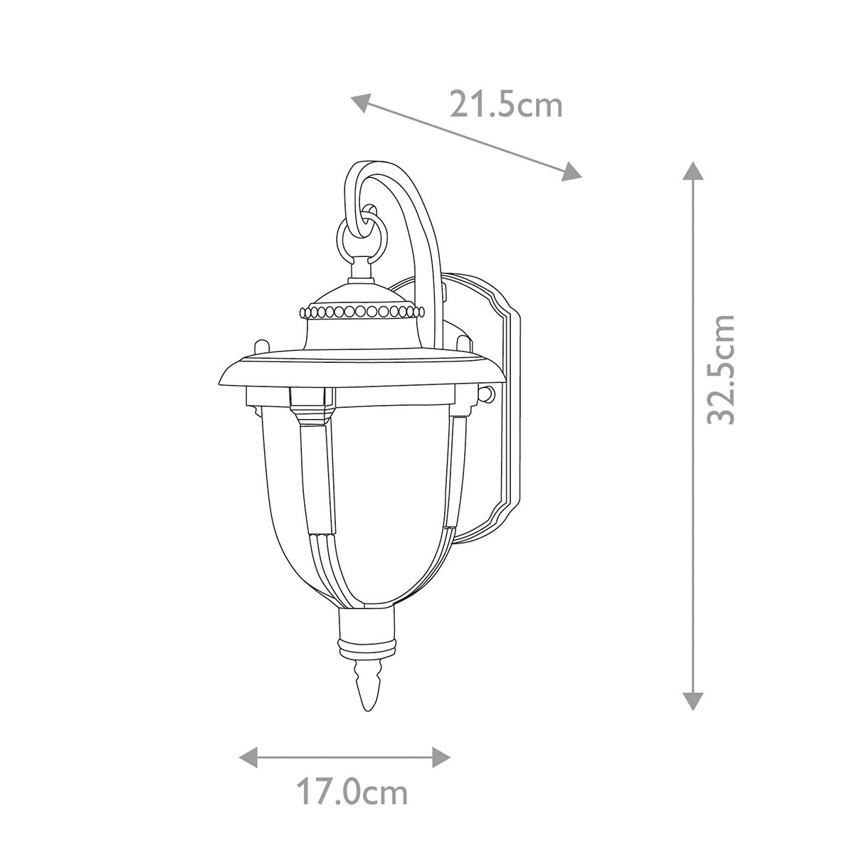 St Louis Kleine Wandlaterne mit 1 Licht, verwitterte Bronze - Elsteadlighting - STL2 - S - WB