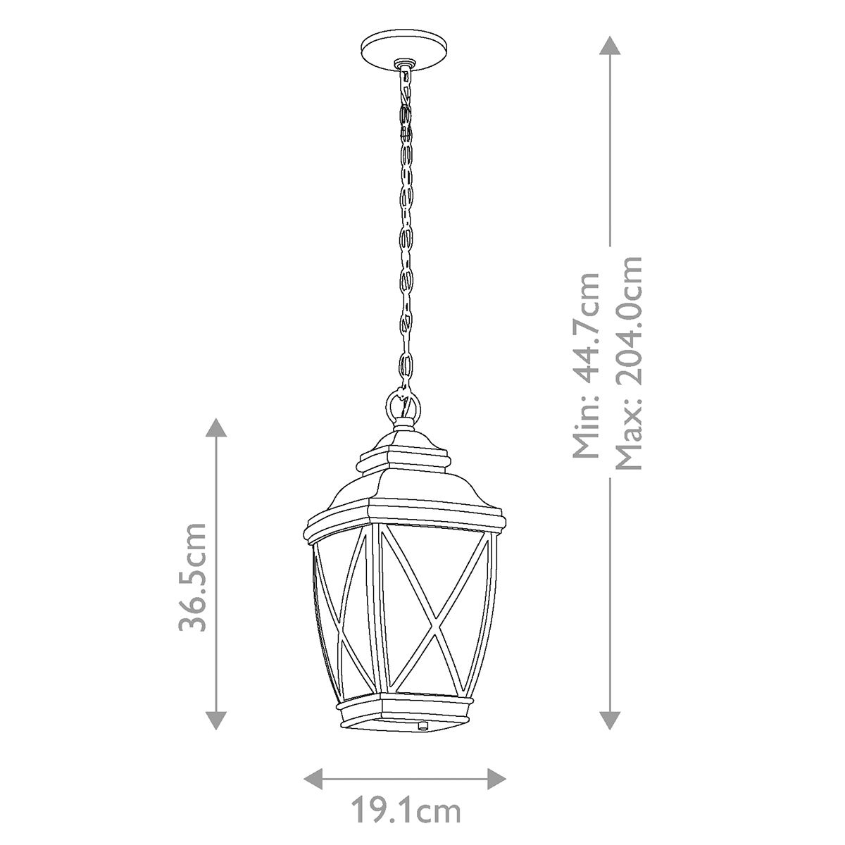 Tangier 1 - flammige, mittelgroße Kettenlaterne mit 7,5 Zoll, alte Bronze - Elsteadlighting - KL - TANGIER8 - M