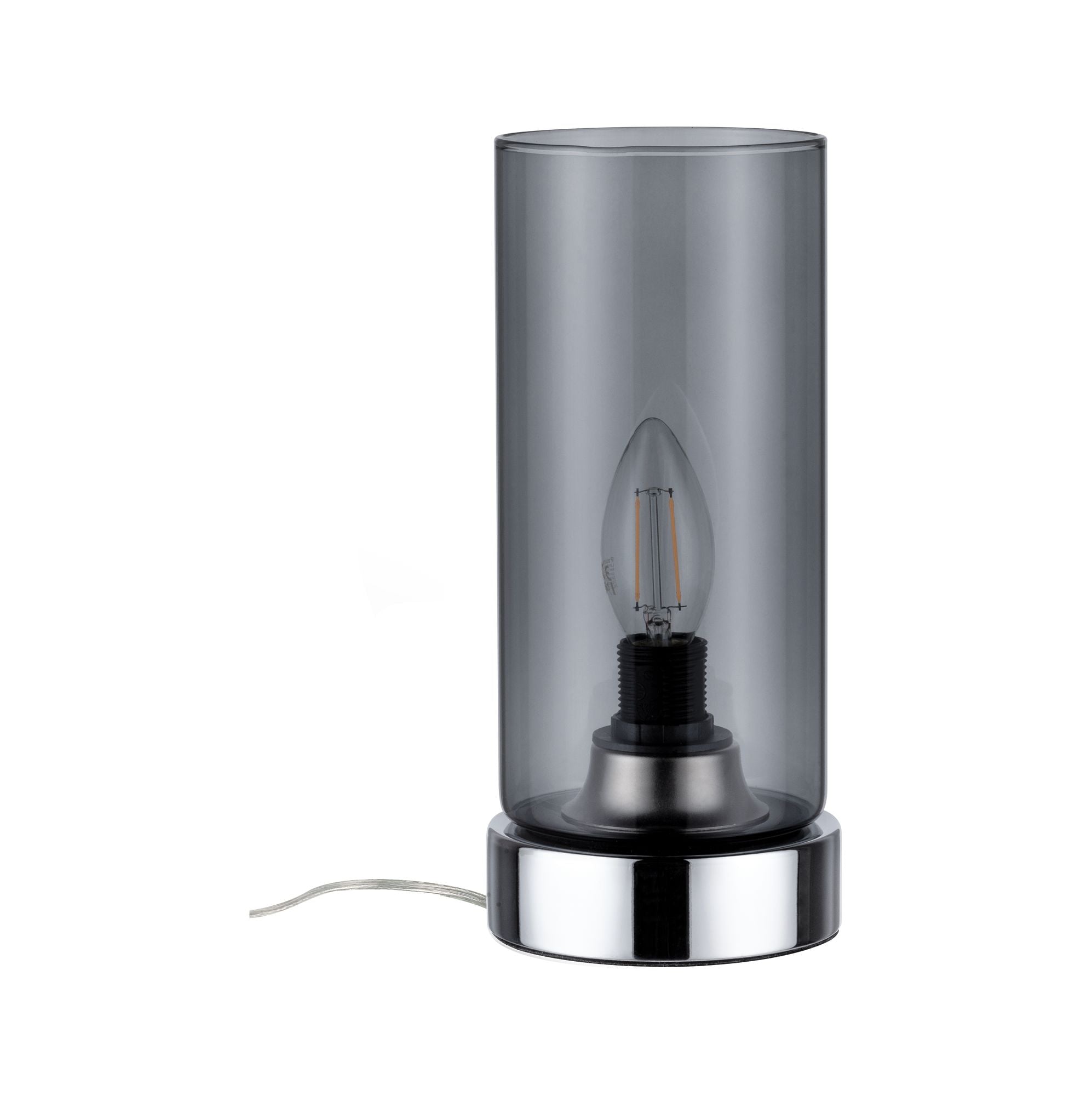 Tischleuchte Pinja E14 max. 20W Chrom/Rauchglas - Paulmann - 77056