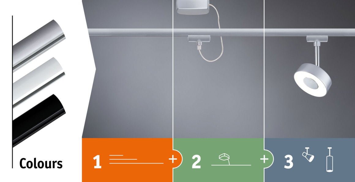 URail LED Schienenspot 3 - Step - Dim Circle Einzelspot 160lm 5W 3000K dimmbar 230V Schwarz matt - Paulmann - 95589