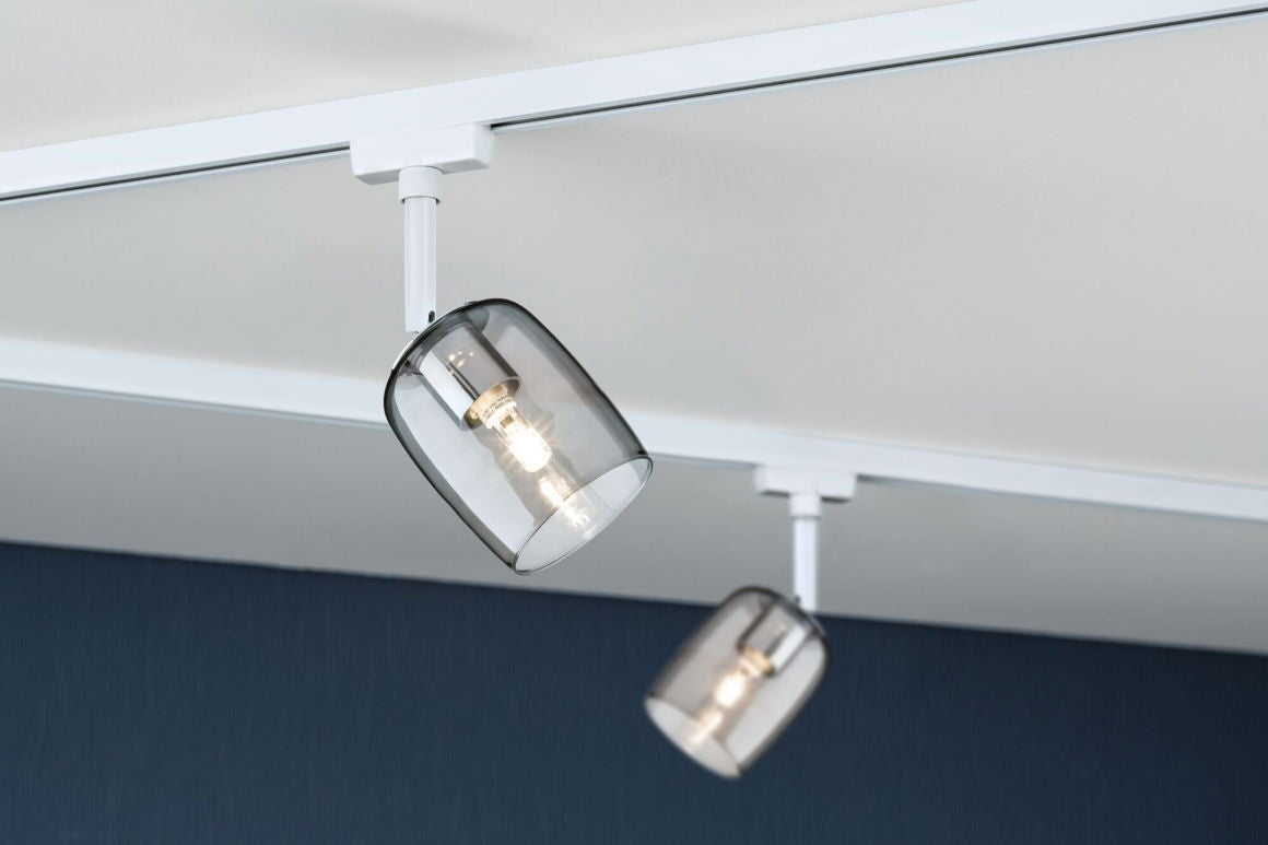 URailSchienenspot Blossom G9 max. 10W dimmbar 230V Signalweiß/Rauchglas - Paulmann - 95700