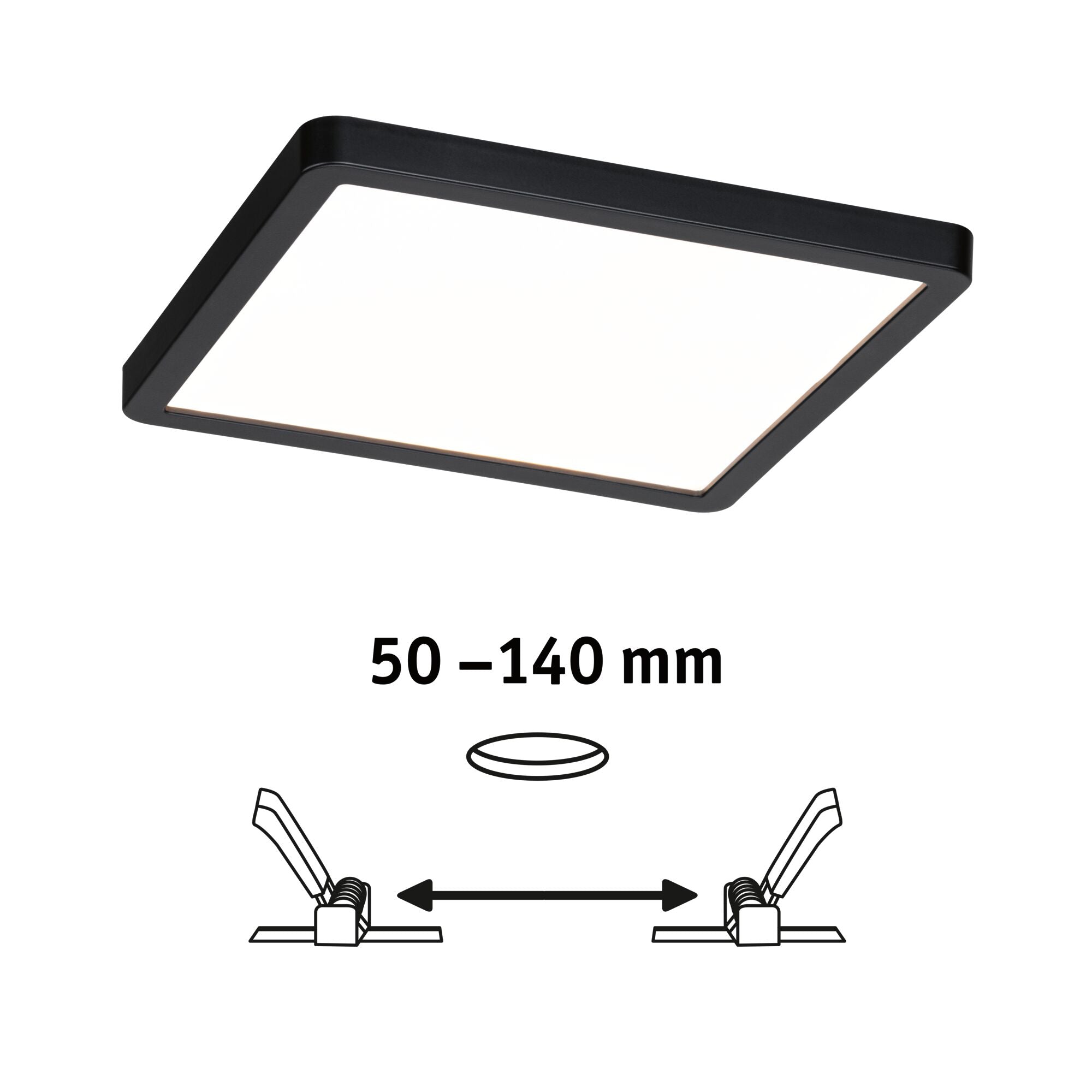 VariFit Areo IP44 eckig 175x175mm 13W 1200lm 3 Step Dim to warm Schwarz dimmbar - Paulmann - 93101
