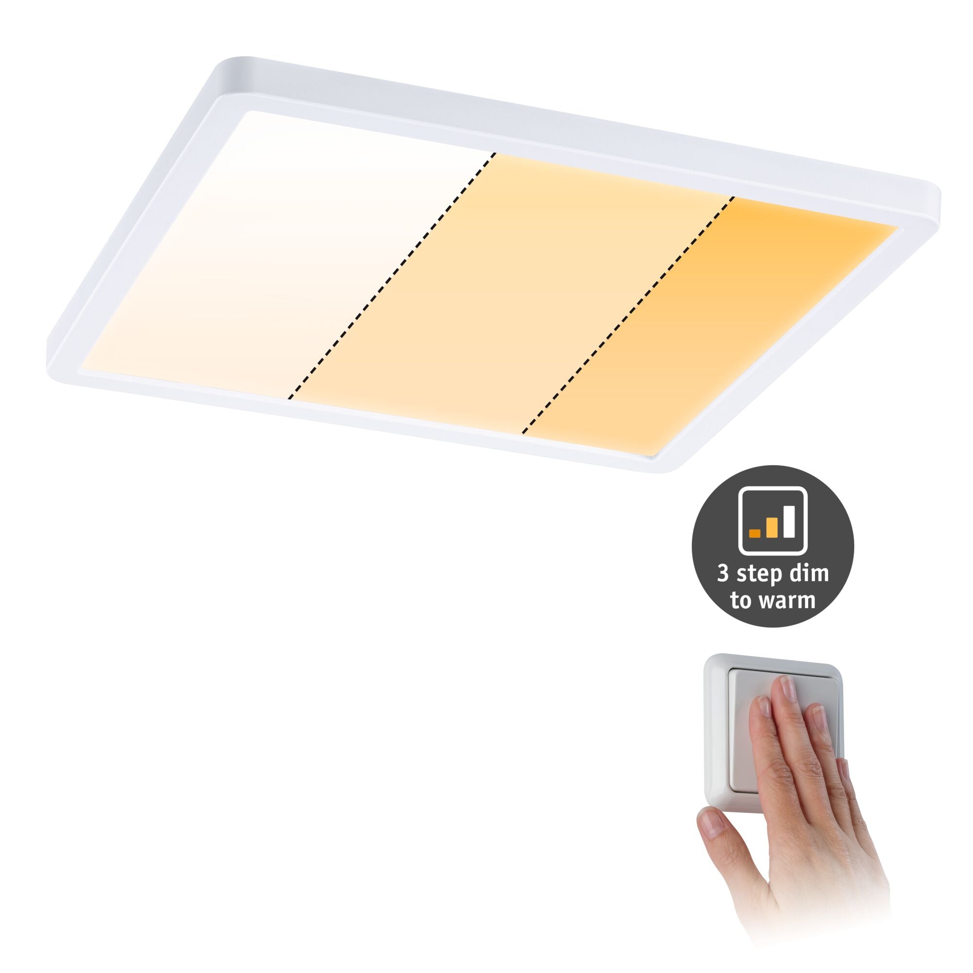 VariFit Areo IP44 eckig 230x230mm 16W 1400lm 3 Step Dim to warm Weiß matt dimmbar - Paulmann - 92994