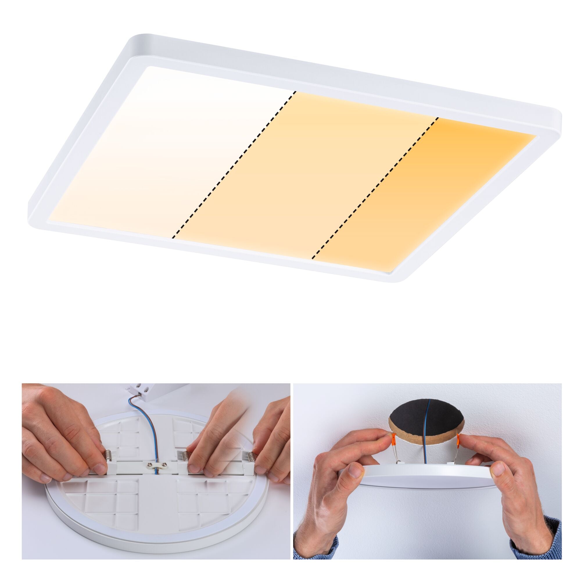 VariFit Areo IP44 eckig 230x230mm 16W 1400lm 3 Step Dim to warm Weiß matt dimmbar - Paulmann - 92994