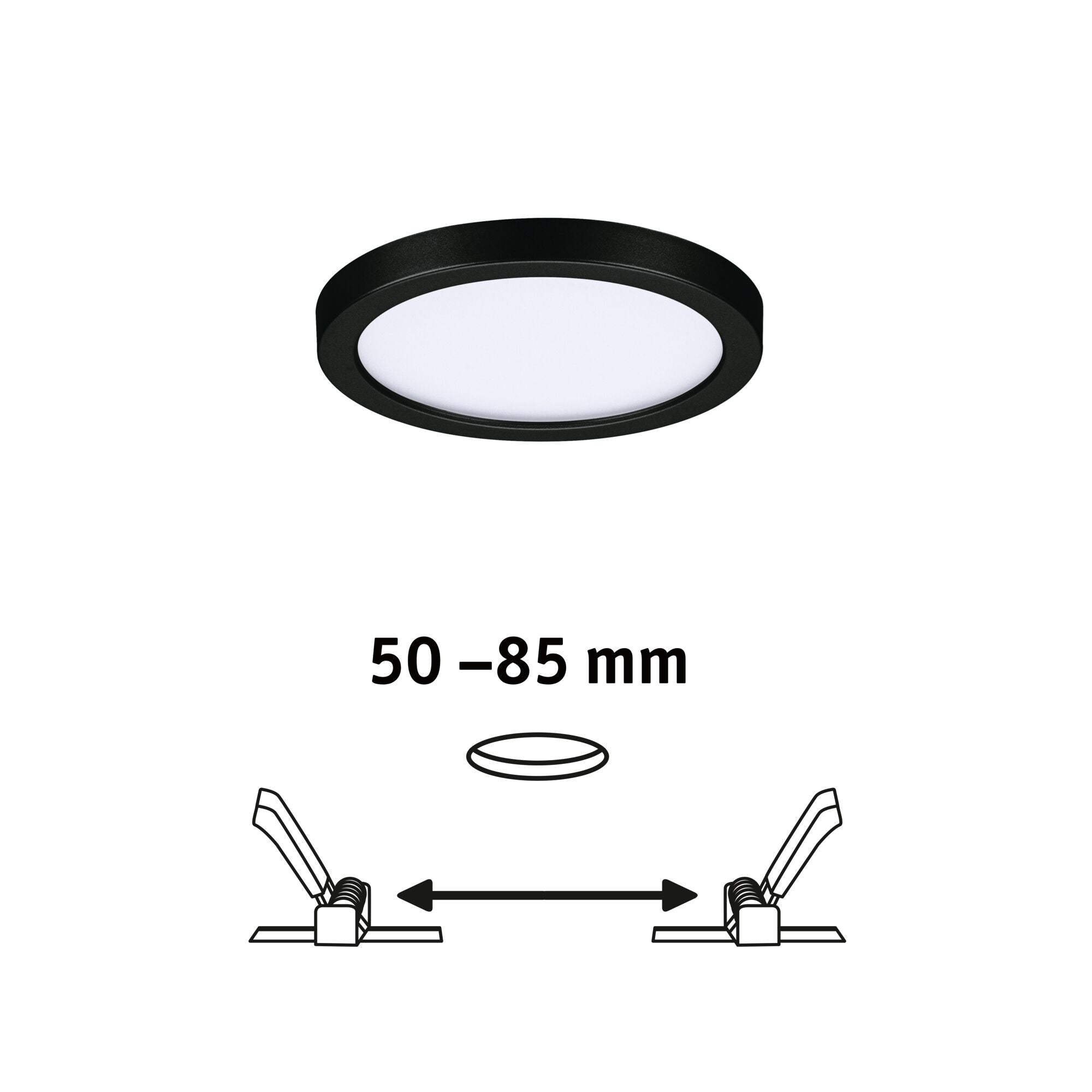VariFit Areo IP44 rund 118mm 6,5W 550lm 3000K Schwarz - Paulmann - 79960