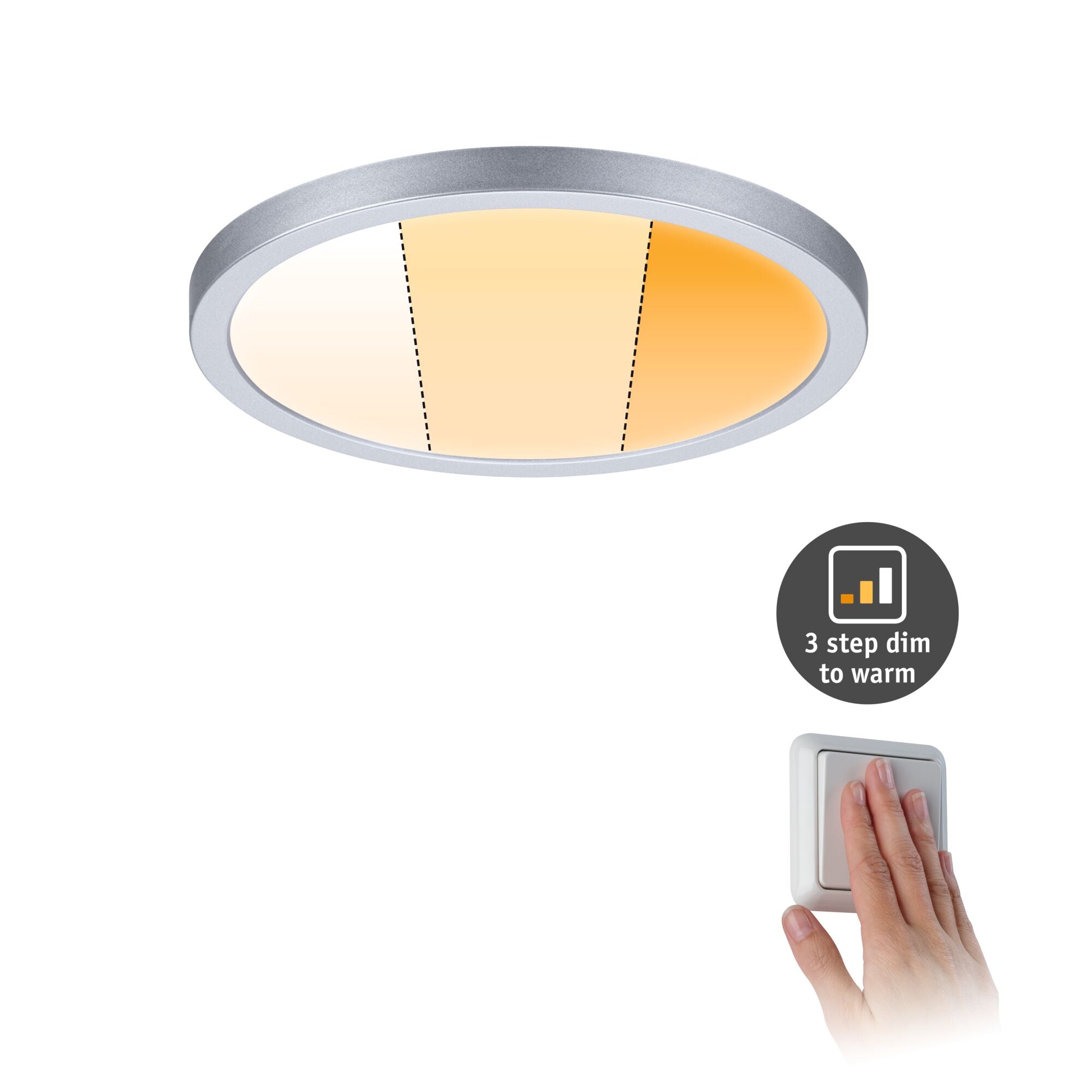 VariFit Areo IP44 rund 175mm 13W 1200lm 3 Step Dim to warm Chrom matt dimmbar - Paulmann - 92991
