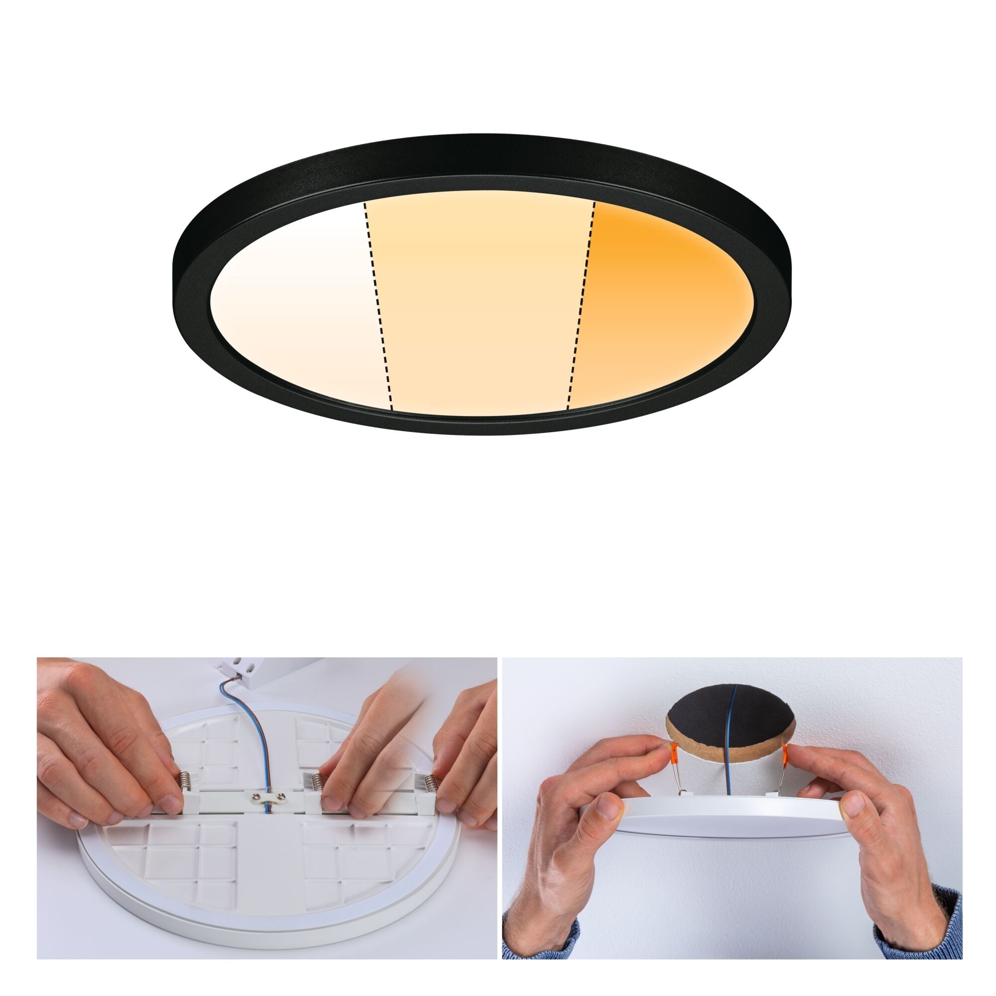 VariFit Areo IP44 rund 175mm 13W 1200lm 3 Step Dim to warm Schwarz dimmbar - Paulmann - 93099