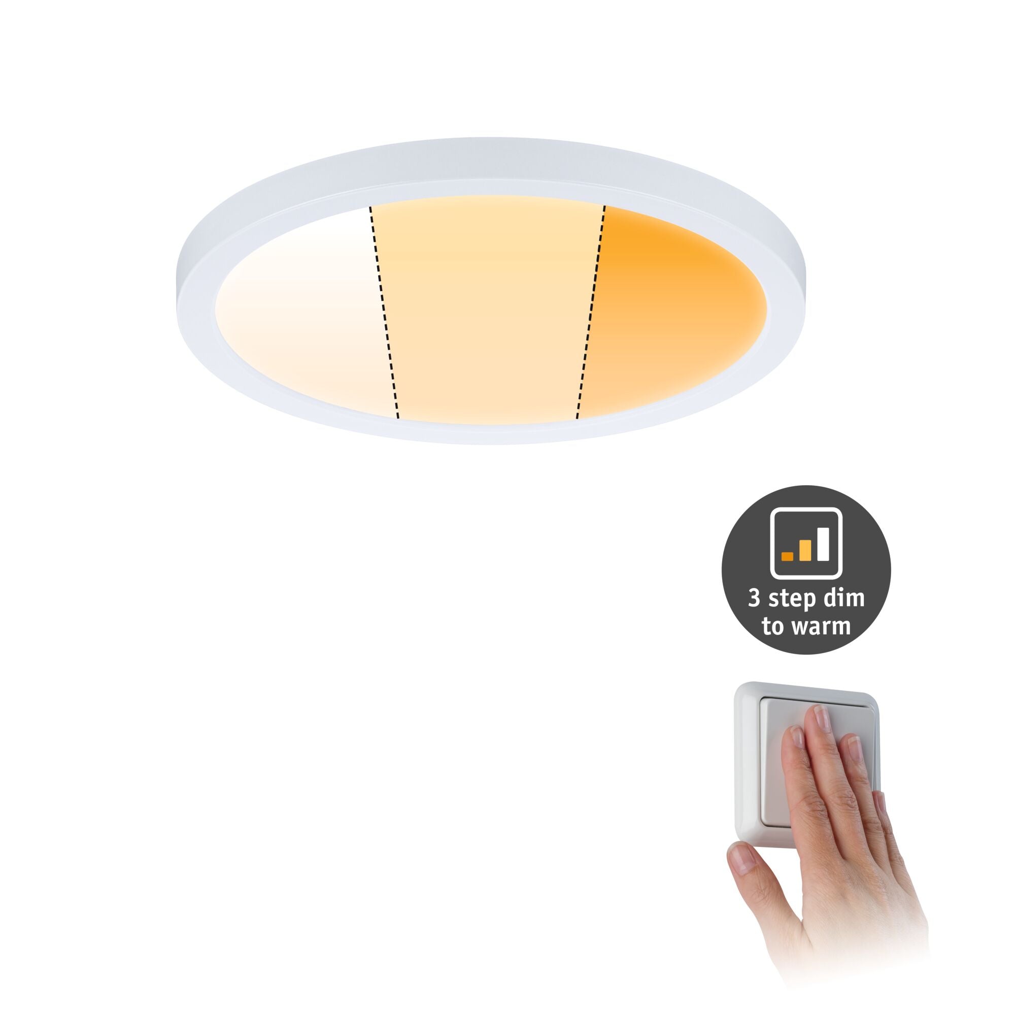 VariFit Areo IP44 rund 175mm 13W 1200lm 3 Step Dim to warm Weiß matt dimmbar - Paulmann - 92989