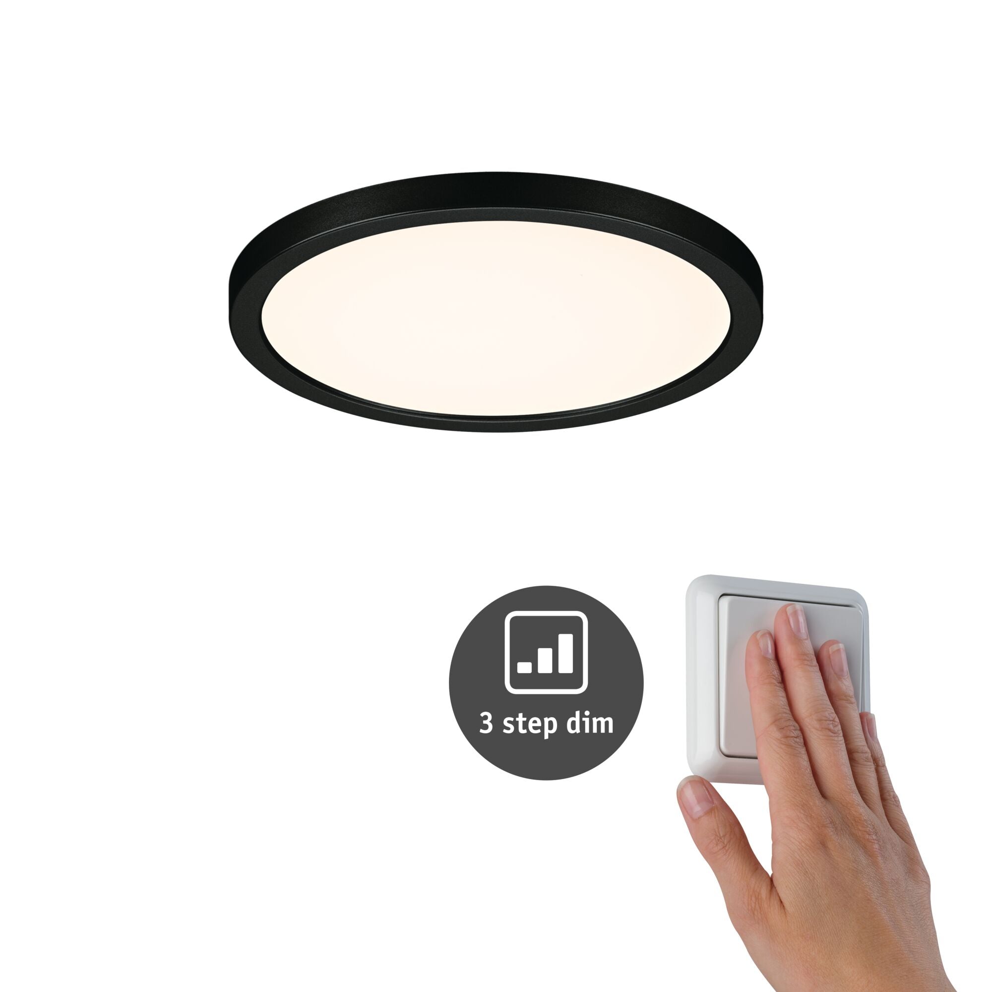 VariFit Areo IP44 rund 175mm 13W 1300lm 3000K Schwarz dimmbar - Paulmann - 79964