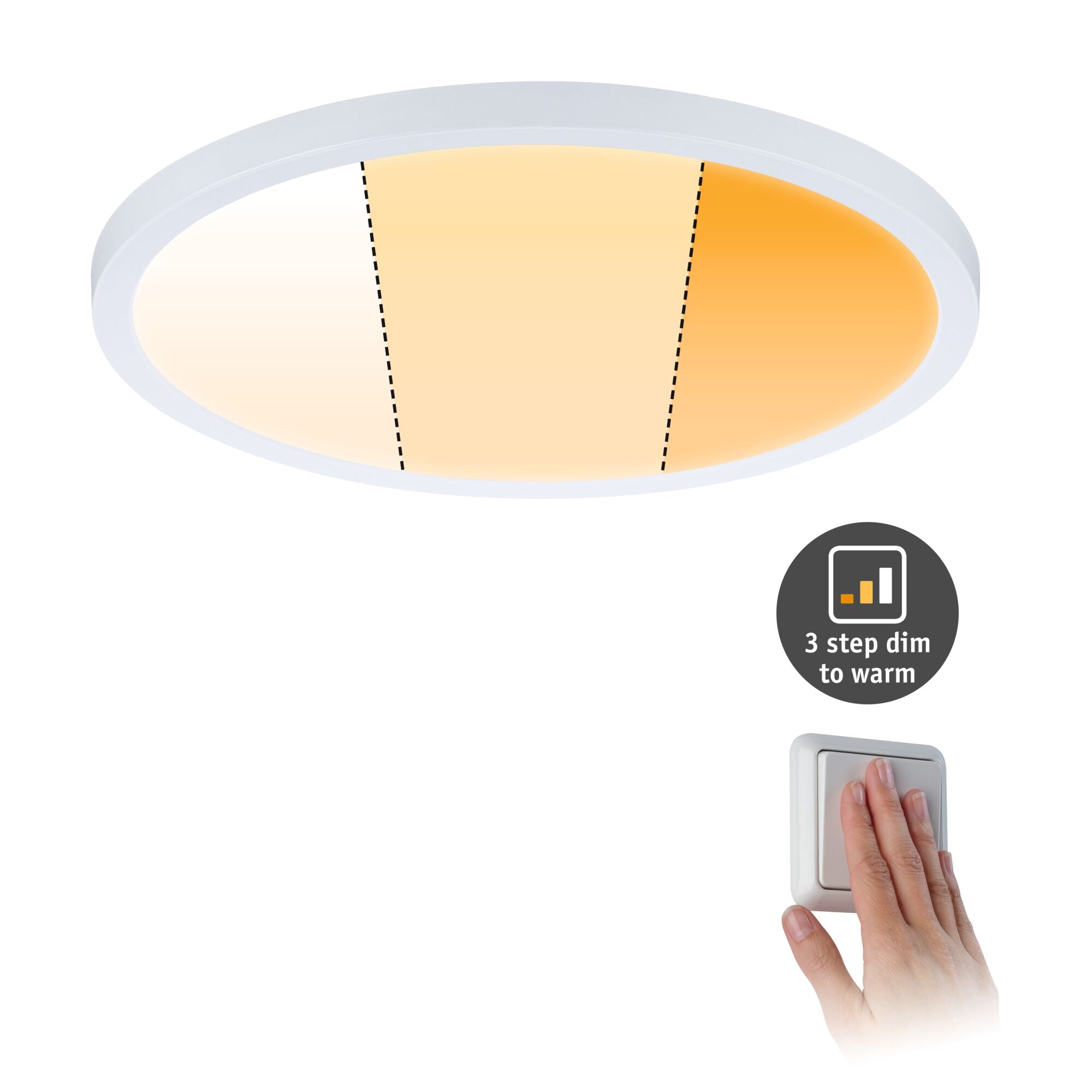 VariFit Areo IP44 rund 230mm 16W 1400lm 3 Step Dim to warm Weiß matt dimmbar - Paulmann - 92990