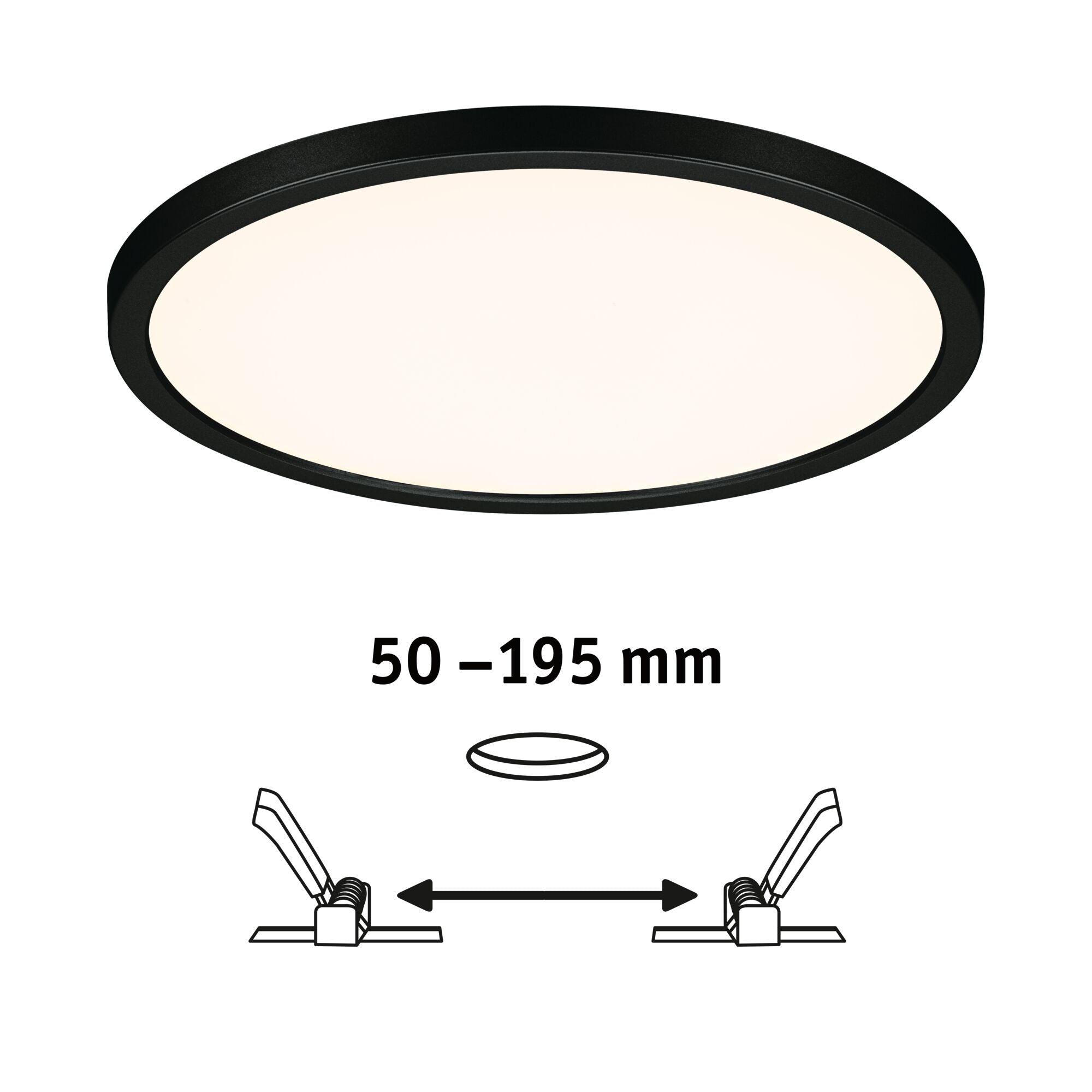 VariFit Areo IP44 rund 230mm 16W 1500lm 3 Step Dim to warm Schwarz dimmbar - Paulmann - 93102