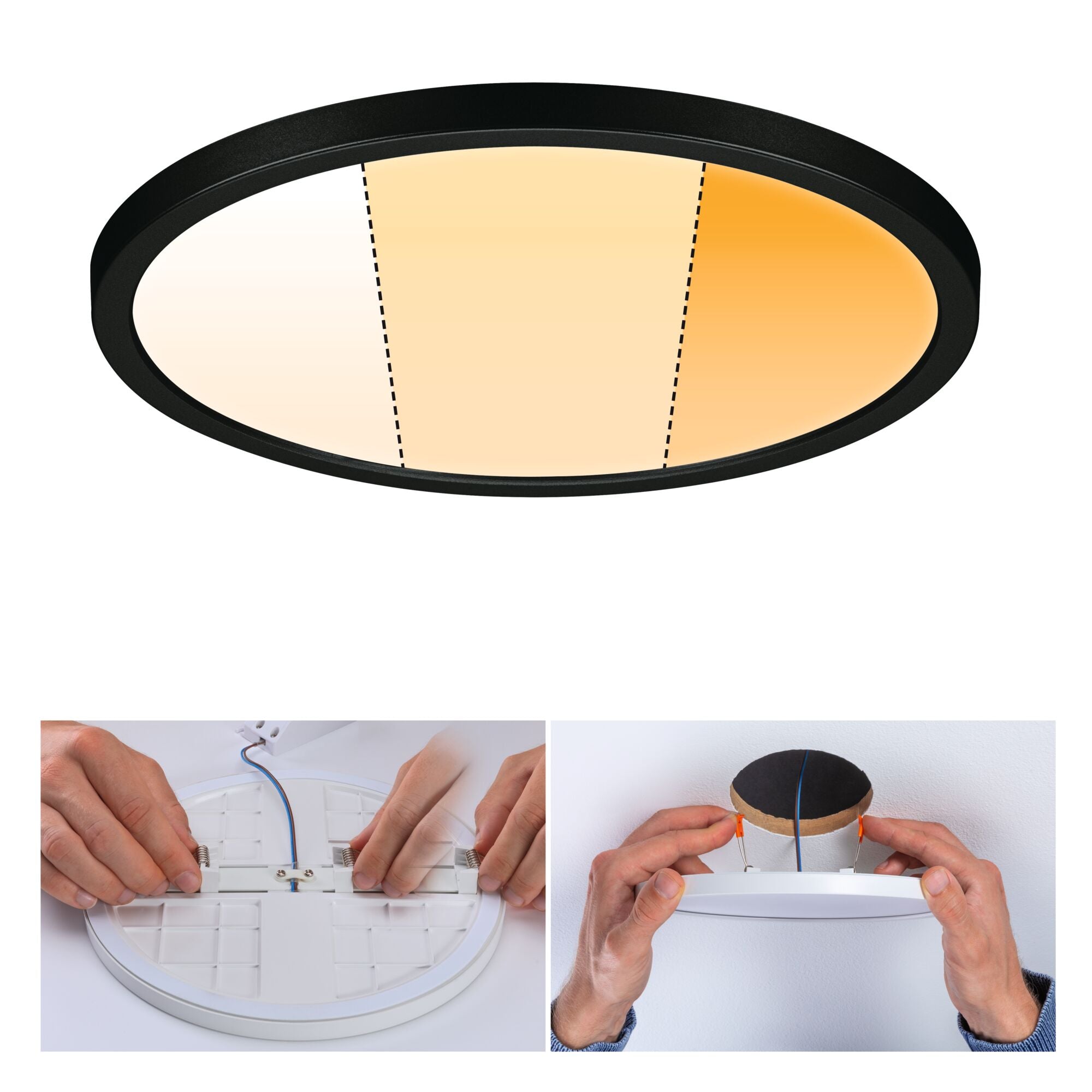 VariFit Areo IP44 rund 230mm 16W 1500lm 3 Step Dim to warm Schwarz dimmbar - Paulmann - 93102