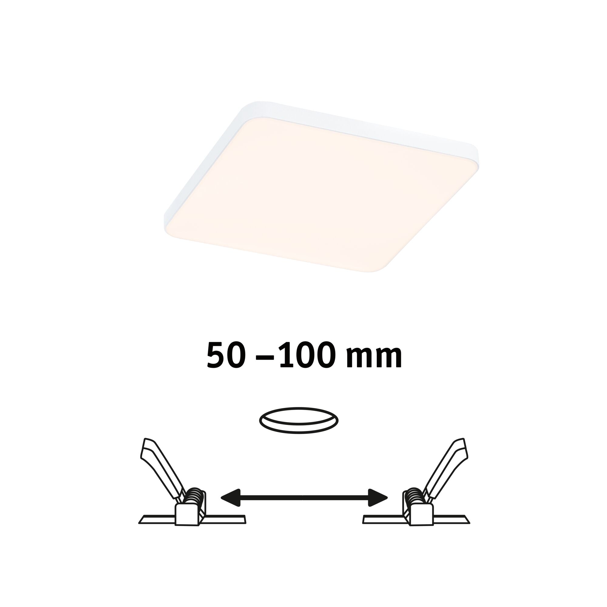 VariFit Veluna Edge IP44 eckig 120x120mm 8,5W 650lm 3000K Weiß - Paulmann - 79942