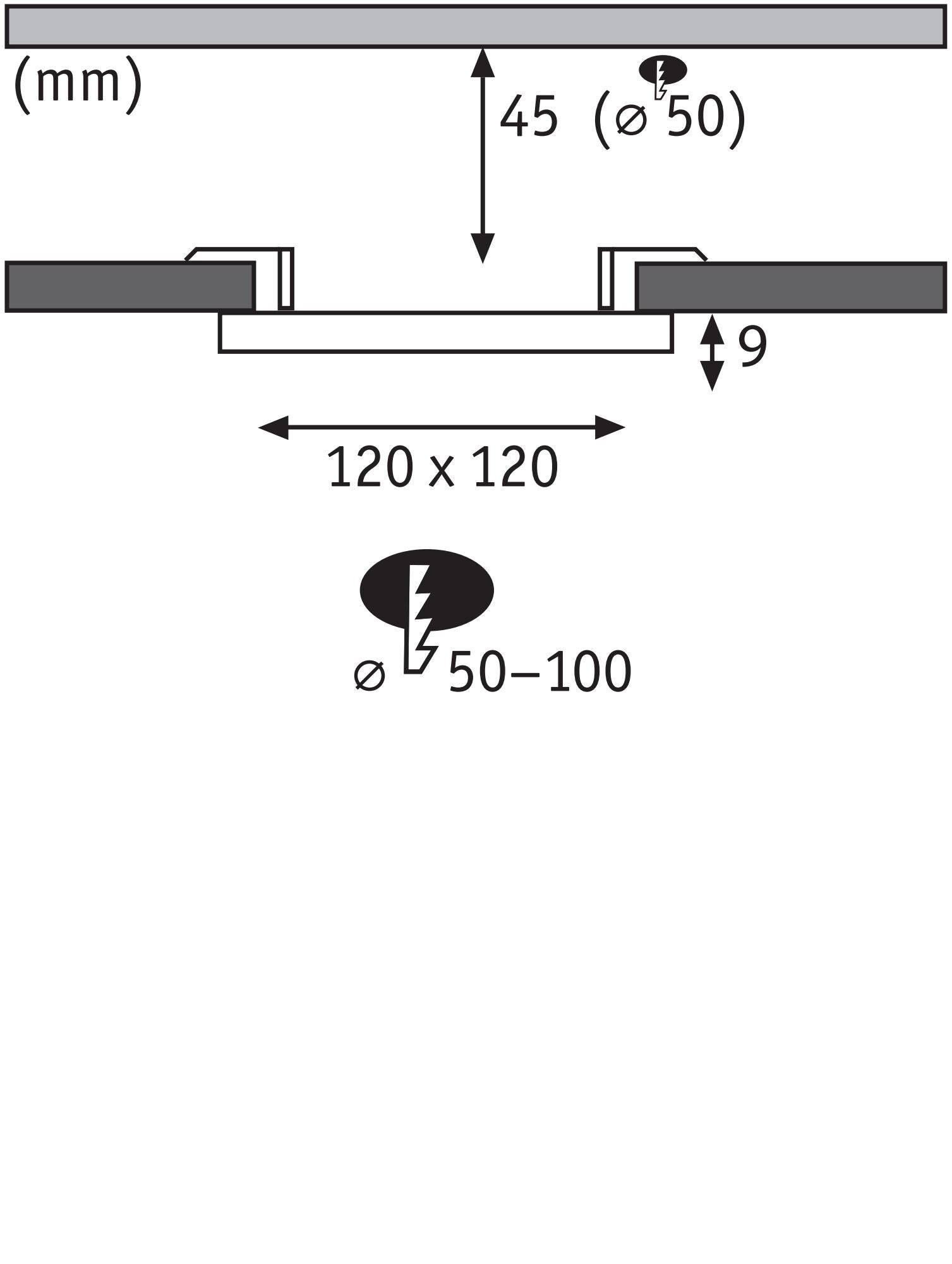 VariFit Veluna Edge IP44 eckig 120x120mm 8,5W 650lm 4000K Weiß - Paulmann - 79936