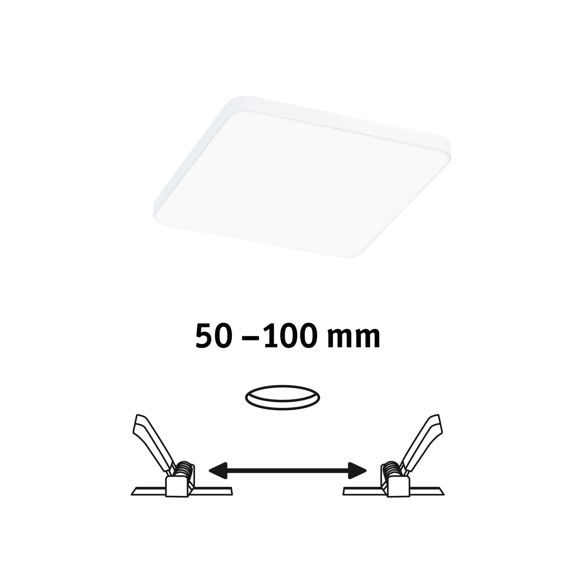 VariFit Veluna Edge IP44 eckig 120x120mm 8,5W 650lm 4000K Weiß - Paulmann - 79936