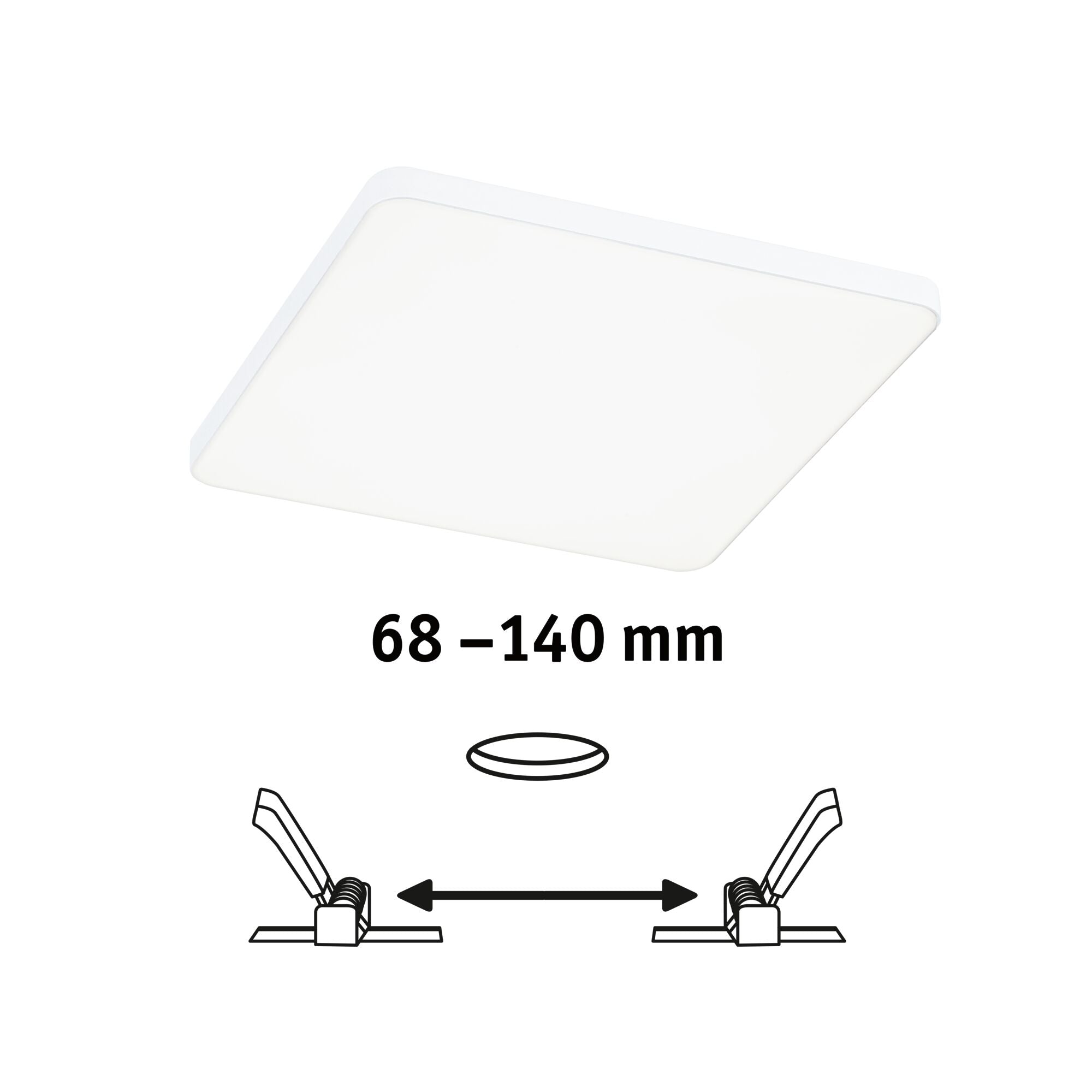 VariFit Veluna Edge IP44 eckig 160x160mm 12W 1100lm 4000K Weiß - Paulmann - 79937