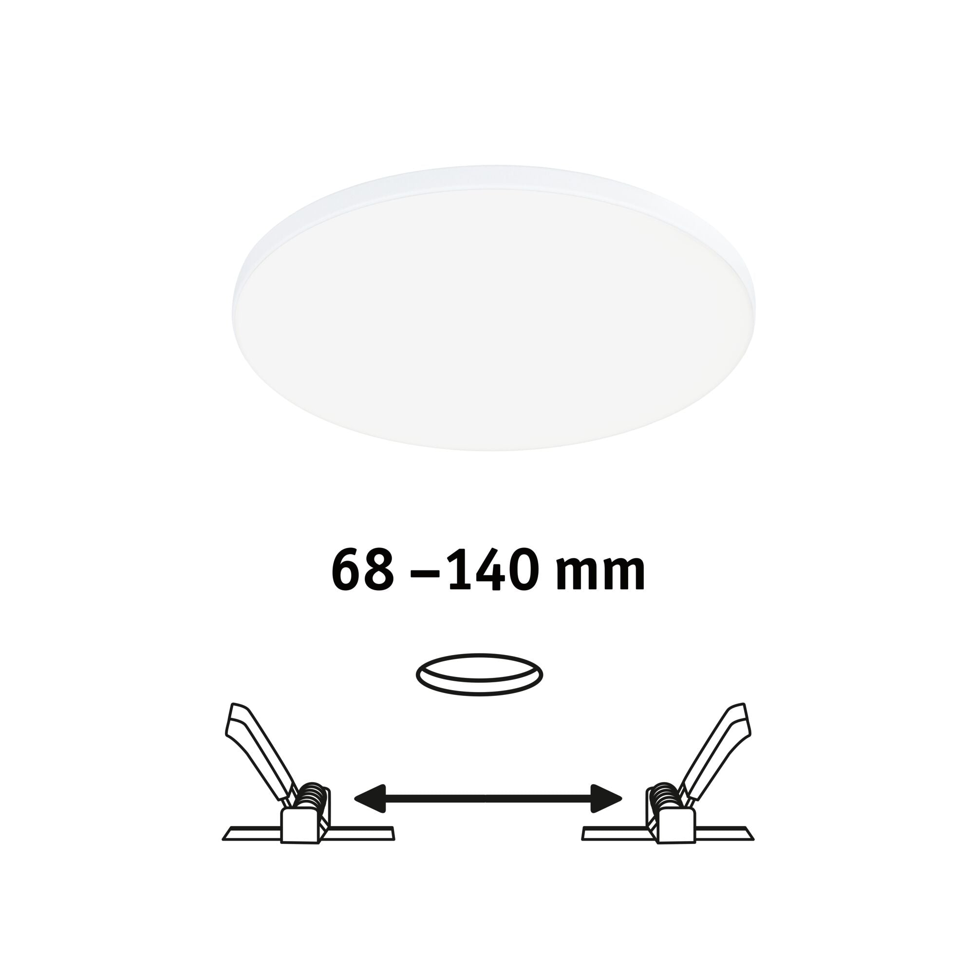 VariFit Veluna Edge IP44 rund 160mm 12W 1100lm 4000K Weiß dimmbar - Paulmann - 79951