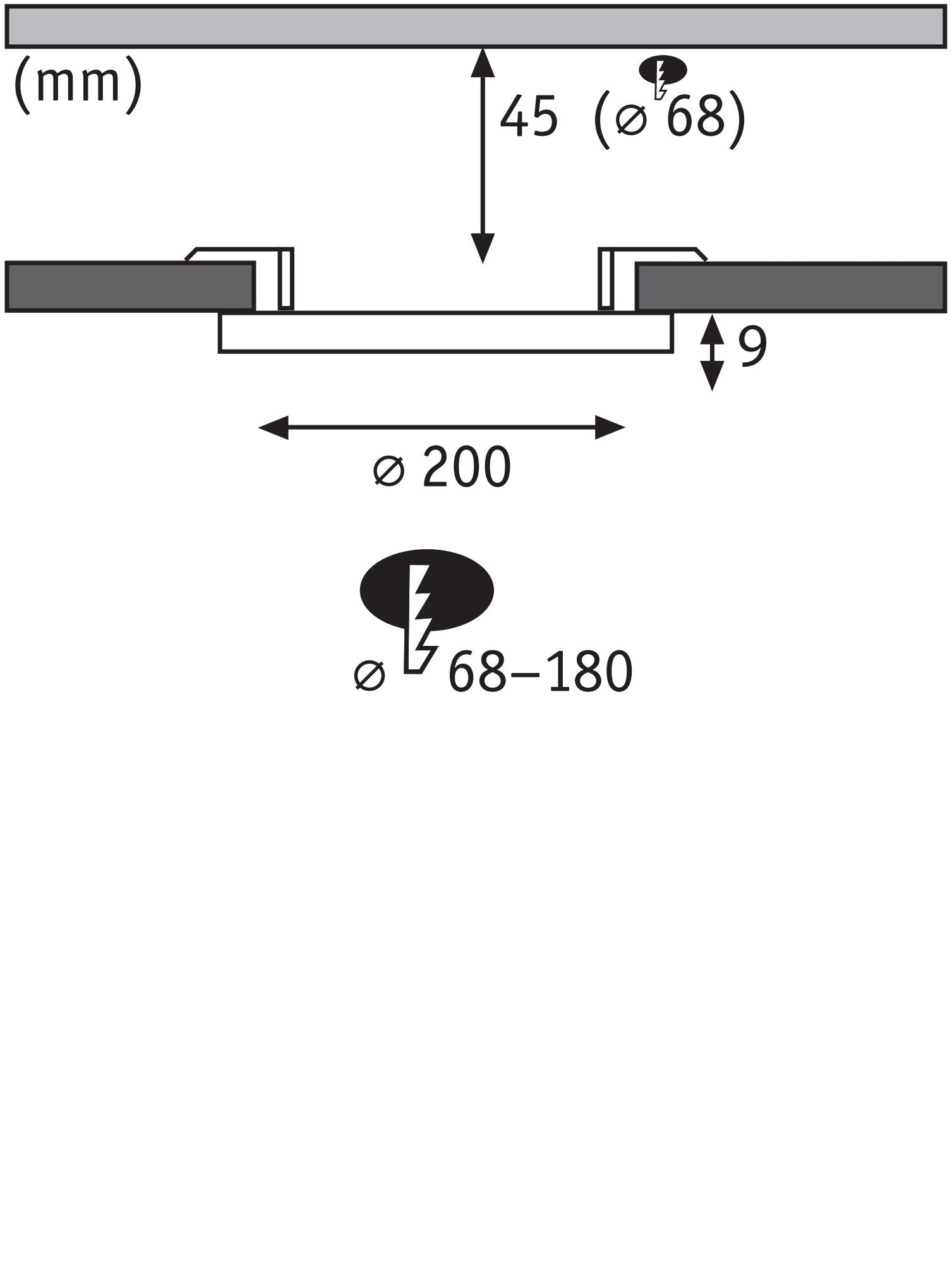 VariFit Veluna Edge IP44 rund 200mm 17W 1500lm 4000K Weiß dimmbar - Paulmann - 79952