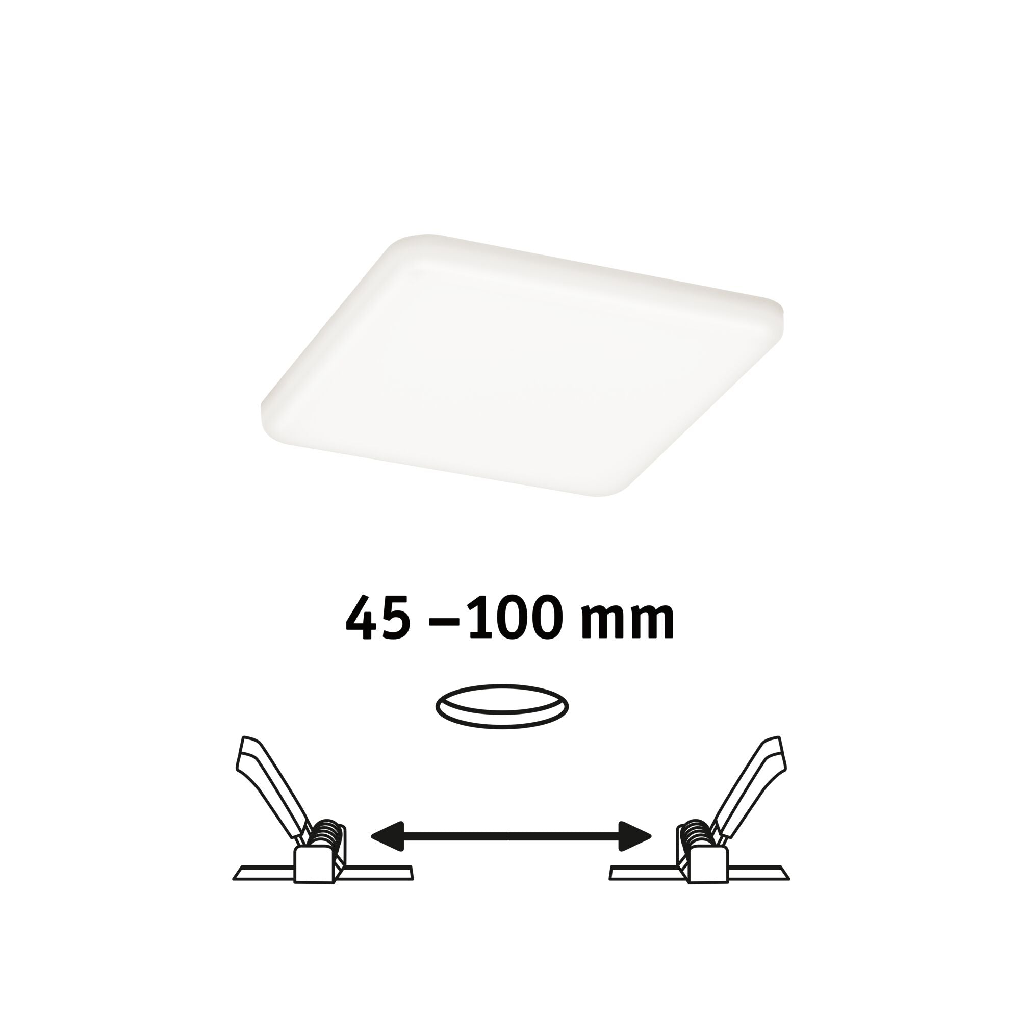 VariFit Veluna IP44 eckig 125x125mm 8,5W 750lm 4000K Satin - Paulmann - 92397