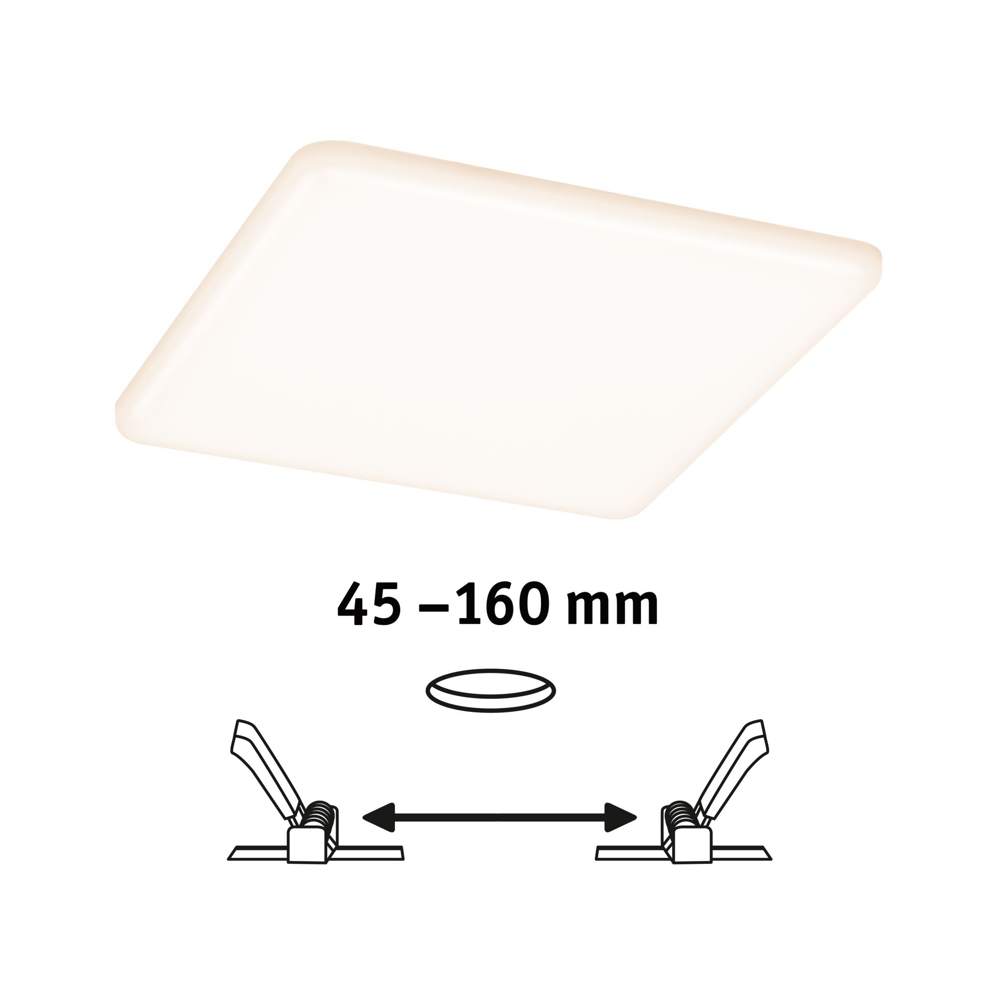 VariFit Veluna IP44 eckig 185x185mm 14W 1000lm White Switch Transparent - Paulmann - 95379