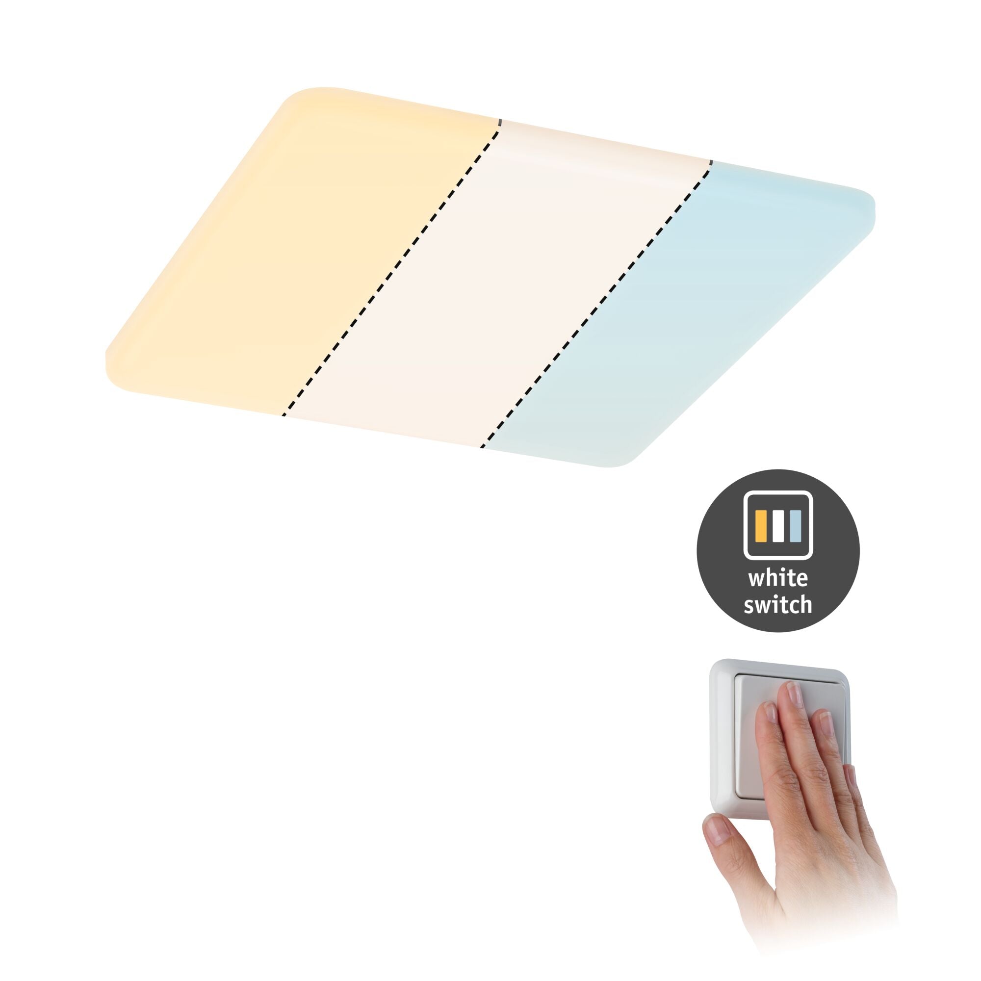 VariFit Veluna IP44 eckig 185x185mm 14W 1000lm White Switch Transparent - Paulmann - 95379