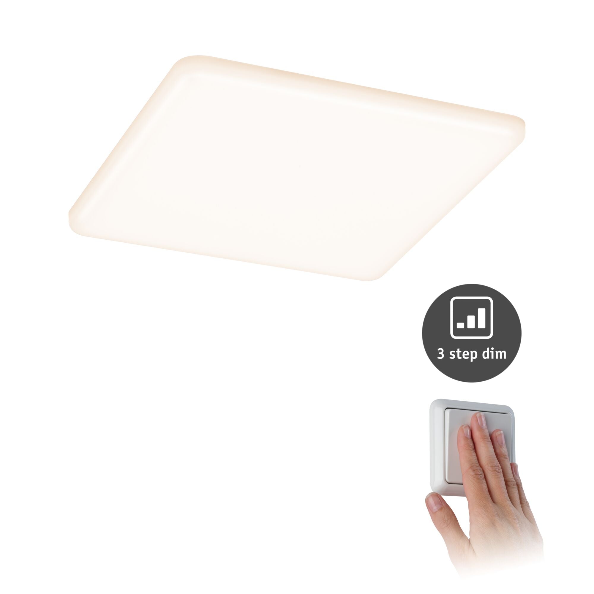 VariFit Veluna IP44 eckig 185x185mm 17W 1400lm 3000K Satin dimmbar - Paulmann - 93061