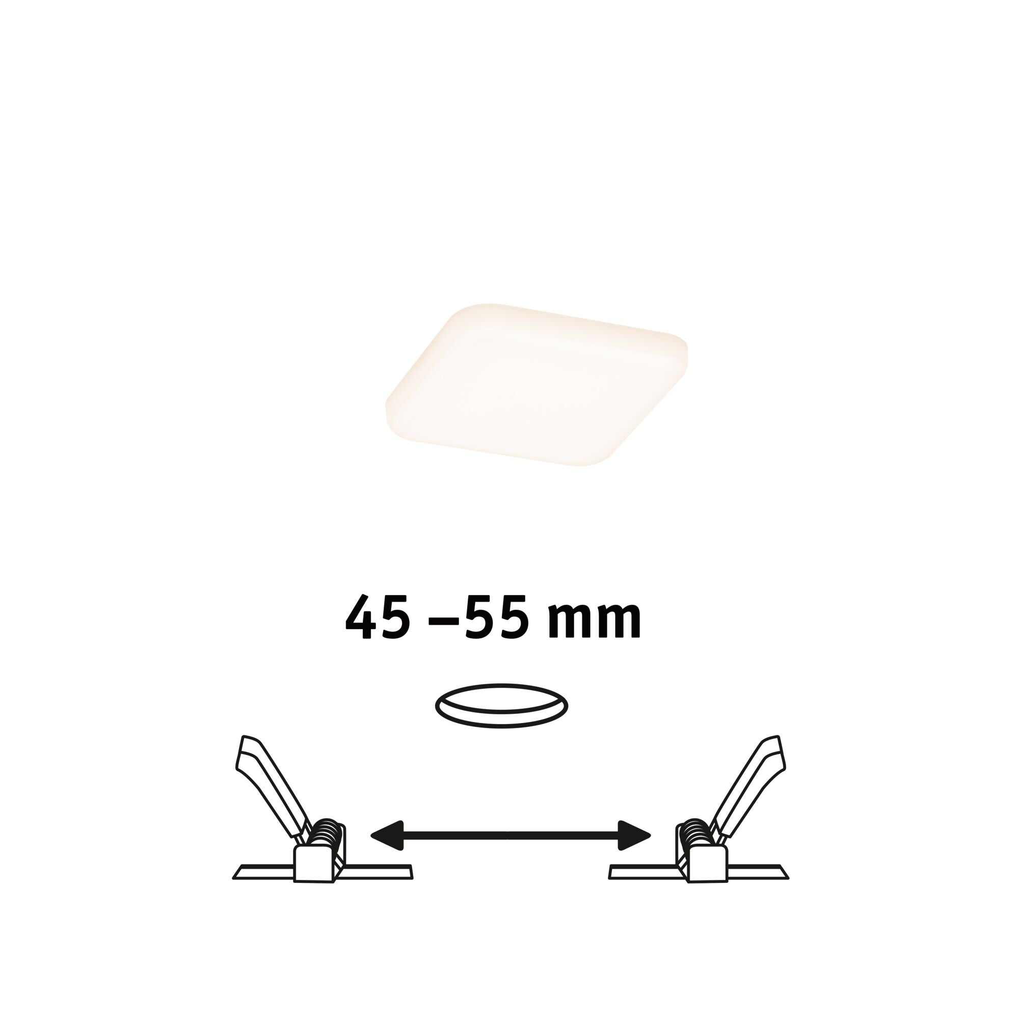 VariFit Veluna IP44 eckig 75x75mm 4,5W 360lm 3000K Satin - Paulmann - 92393