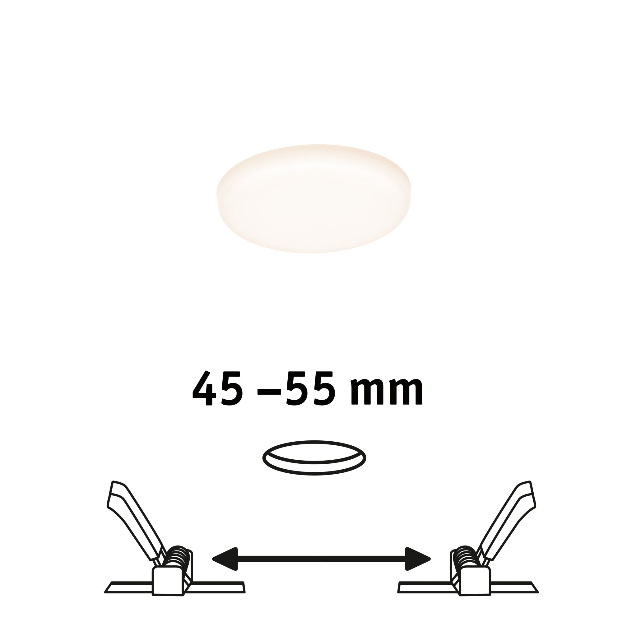 VariFit Veluna IP44 rund 75mm 4,5W 360lm 3000K Satin - Paulmann - 92387