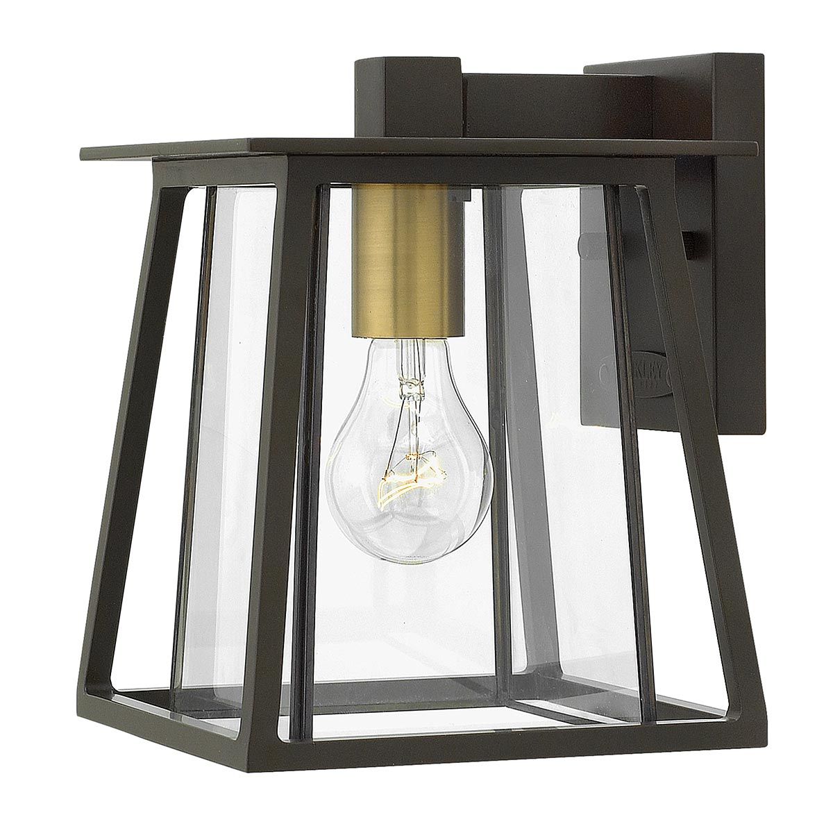 Walker 1 - flammige kleine Wandlaterne - Buckeye Bronze mit Heritage Brass - Elsteadlighting - HK - WALKER2 - S