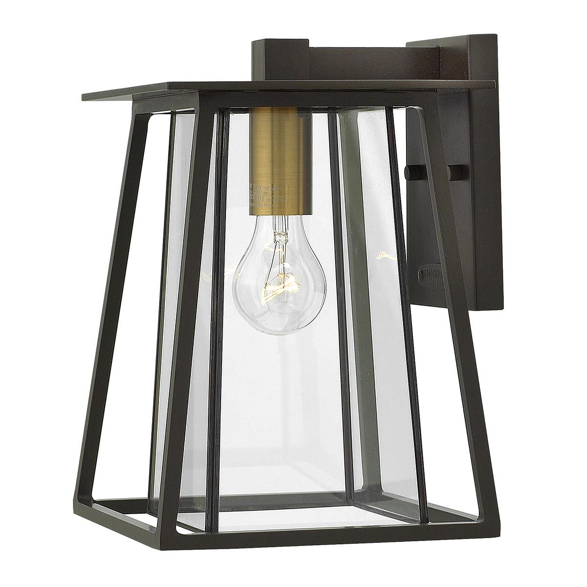 Walker 1 - flammige mittelgroße Wandlaterne - Buckeye Bronze mit Heritage Brass - Elsteadlighting - HK - WALKER2 - M