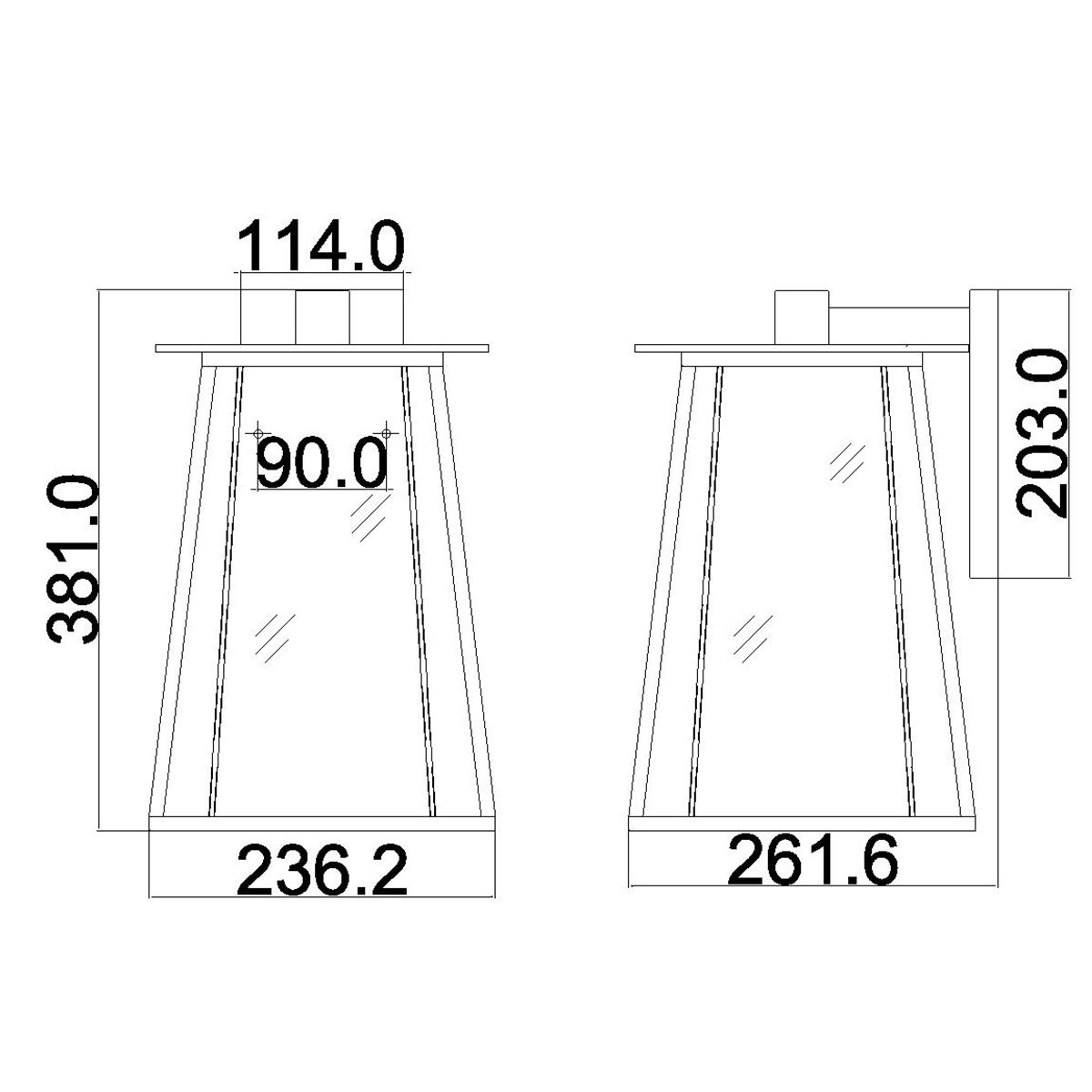 Walker 2 - flammige große Wandlaterne - Buckeye Bronze mit Heritage Brass - Elsteadlighting - HK - WALKER2 - L