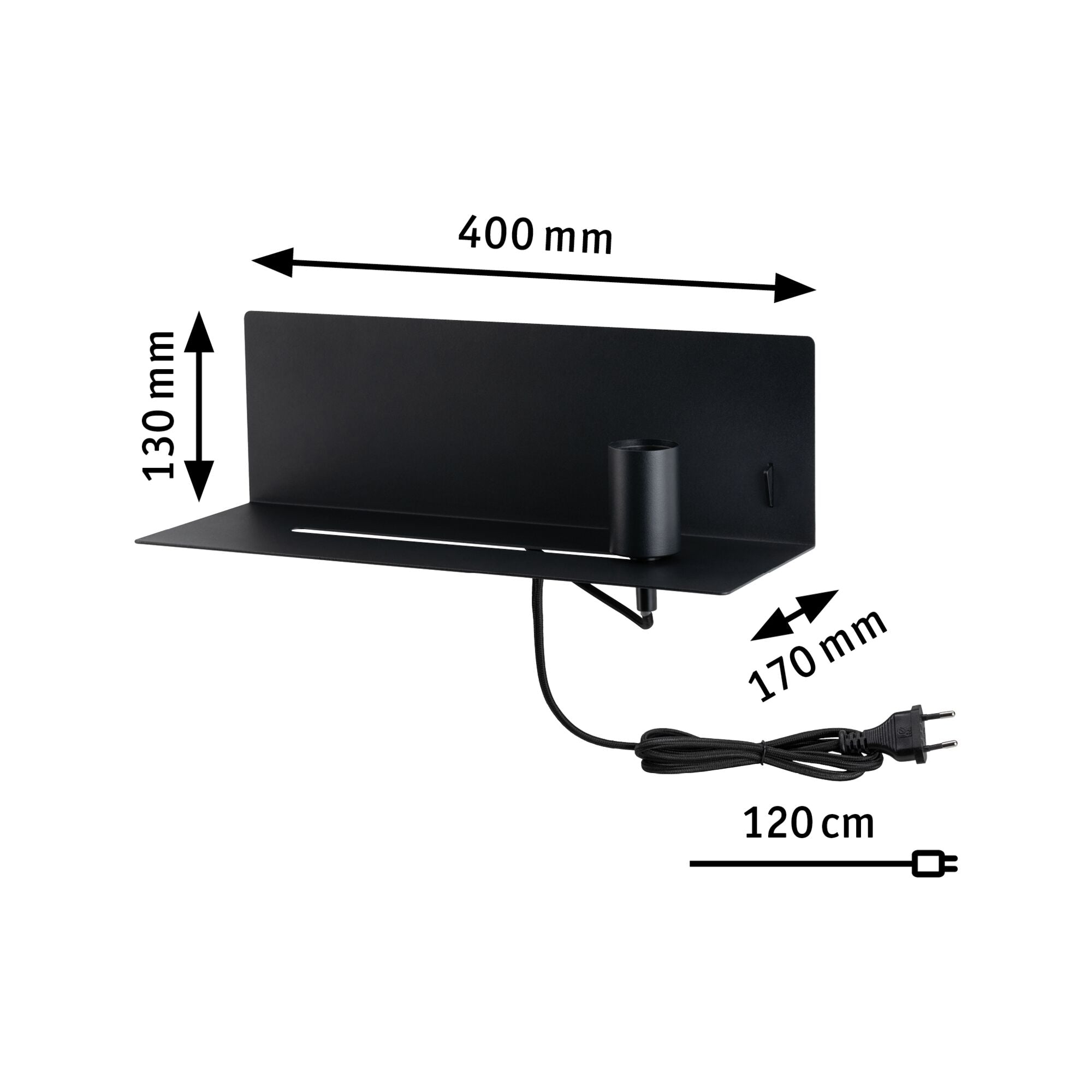 Wandleuchte Devara E27 230V max. 40W dimmbar Schwarz - Paulmann - 78920