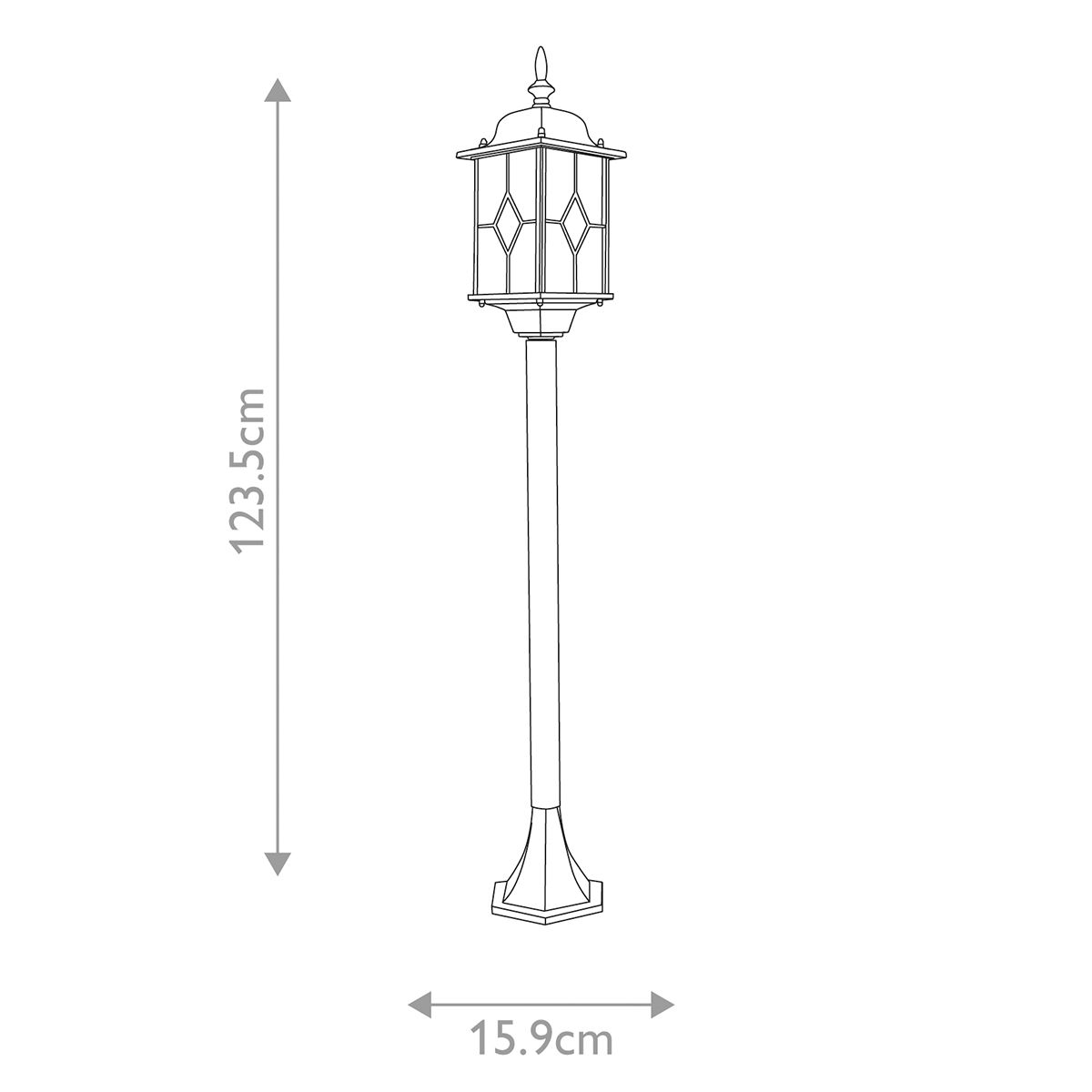 Wexford Säulenlaterne, 1 Licht, Schwarz/Silber - Elsteadlighting - WX4