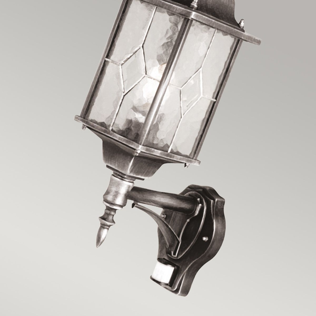 Wexford Wandlaterne mit 1 Licht und PIR, Schwarz/Silber - Elsteadlighting - WX1 - PIR