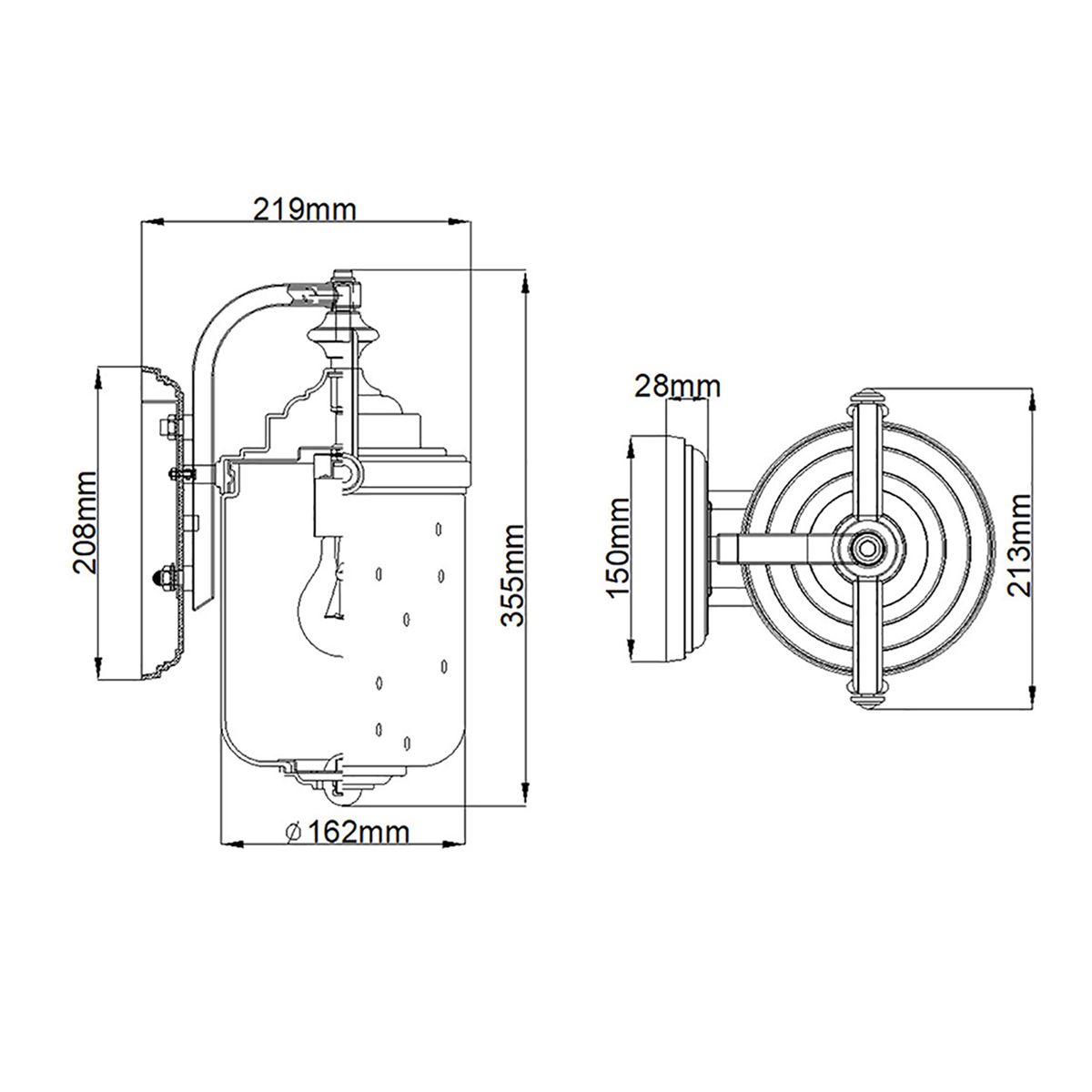 Willoughby 1 - flammige Wandlaterne - Ölgeriebene Bronze - Elsteadlighting - HK - WILLOUGHBY - S - OZ