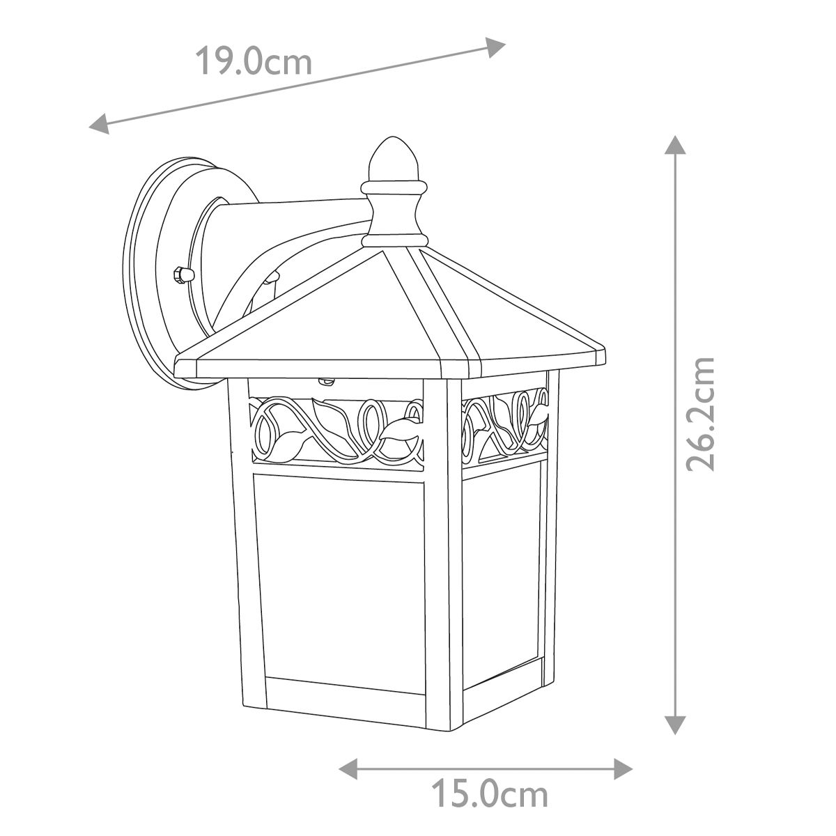 Winchcombe Wandlaterne mit 1 Licht, Schwarz/Silber - Elsteadlighting - GZH - WC2
