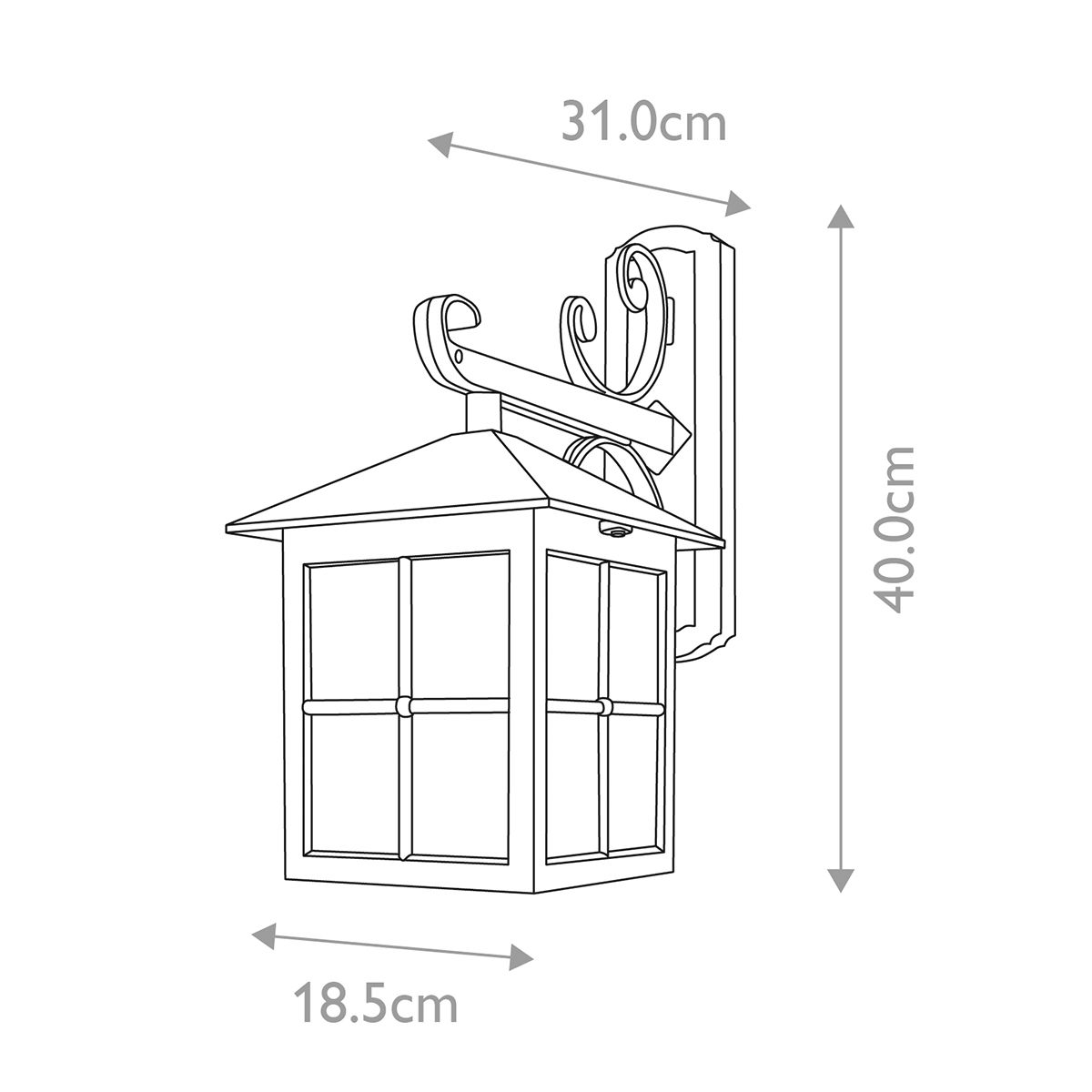 Winchester 1 - flammige Wandlaterne - Schwarz - Außenbereich - Elsteadlighting - BL19 - BLACK